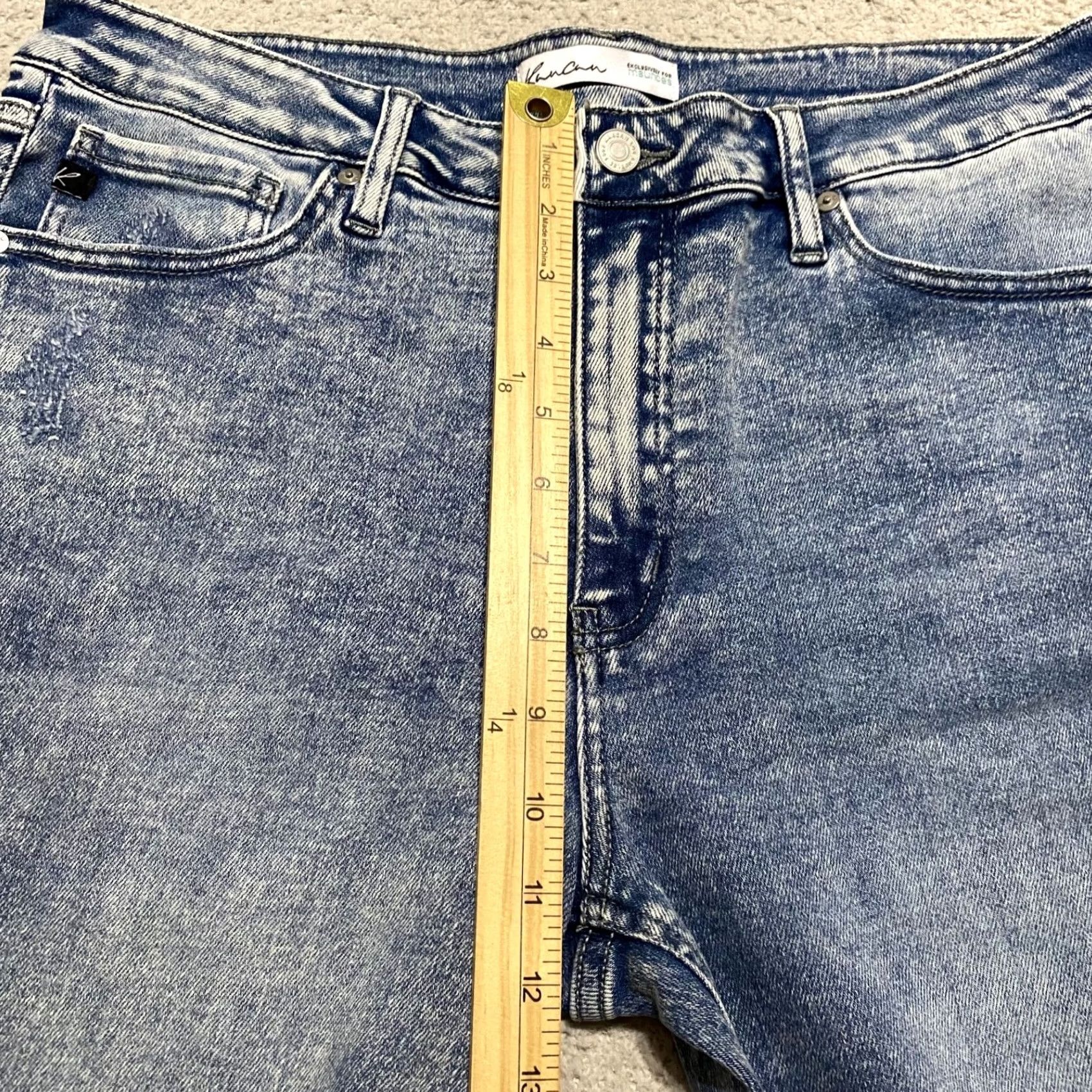 Vintage Kancan Jeans Blue Denim Medium Wash Cropped Straight Womens 31" 5-Pocket Inseam 24" High Rise Cotton Polyester Spandex Relaxed Regular Accessories N/A Size 24" / US 00 / IT 34 - 7 Thumbnail