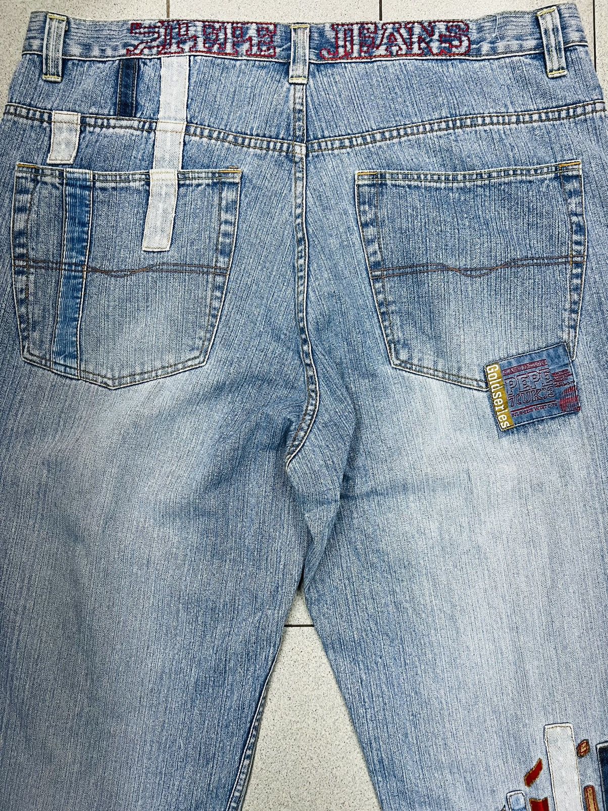 Pepe Jeans Vintage Y2K Pepe UK Goldseries Super Baggy Skater Jeans Size US 42 / EU 58 - 13 Thumbnail