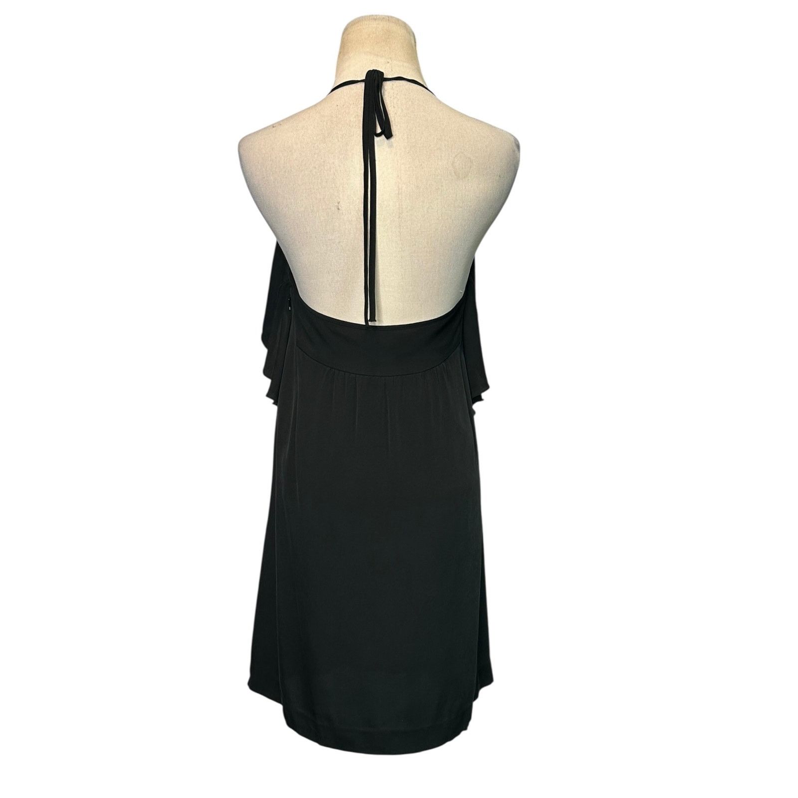 Theory Theory Black Silk Ruffle Open Back Slip Halter Dress Size 2 Size XS / US 0-2 / IT 36-38 - 9 Thumbnail
