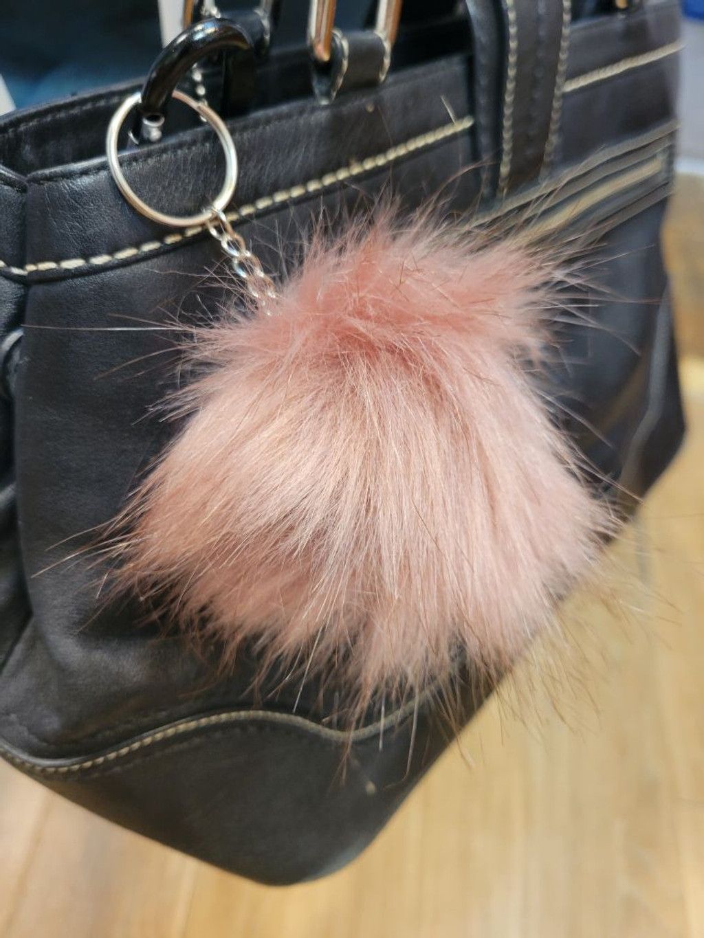 Handmade Personalized letter on a 3" faux fox fur keychains Size ONE SIZE - 9 Thumbnail