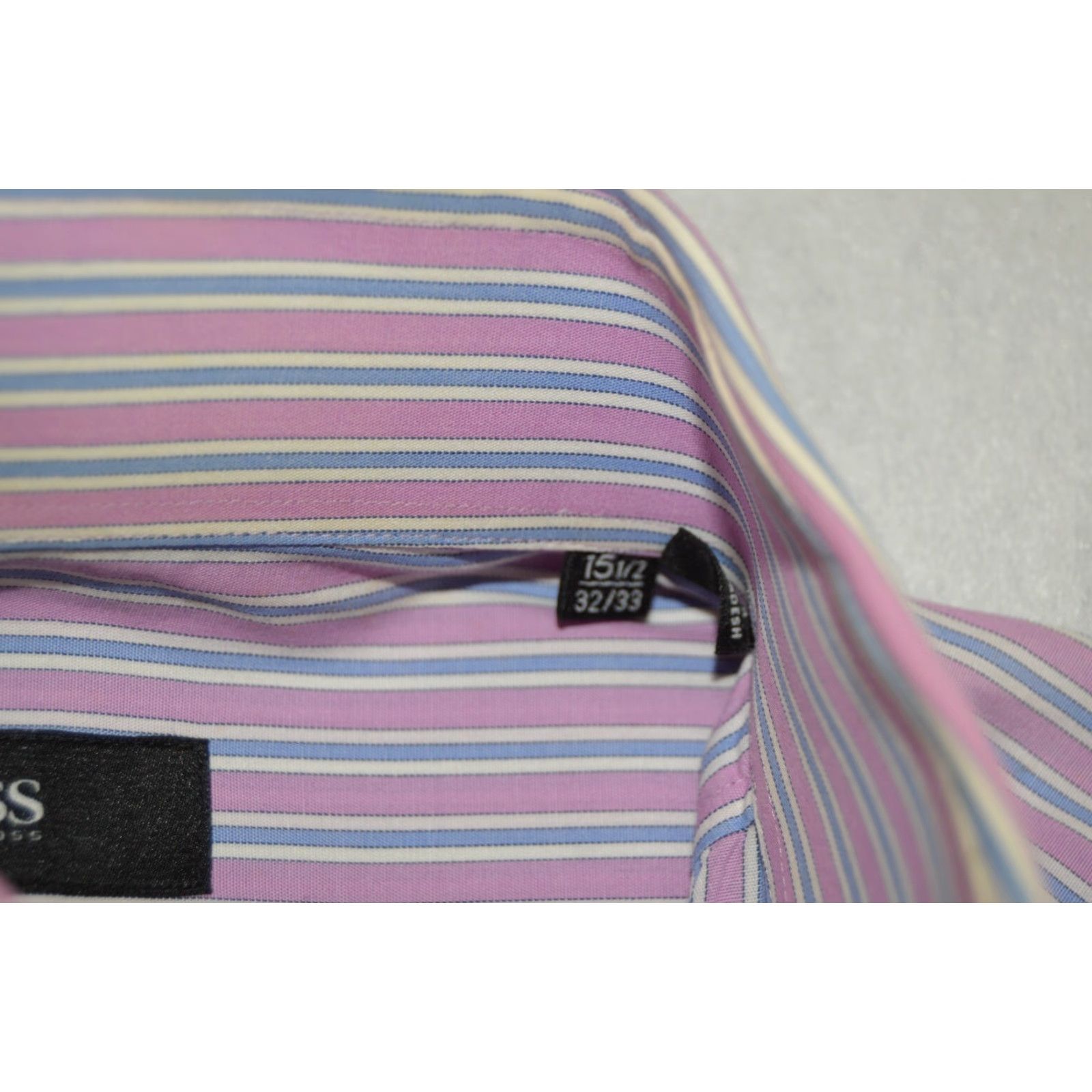 Hugo Boss HUGO BOSS Shirt Men’s 15.5 Button-Up Pink Stripe Long Sleeve Cotton Button-Up Classic Regular 15.5 Pink Stripe Mens Shirt Size US L / EU 52-54 / 3 - 4 Thumbnail