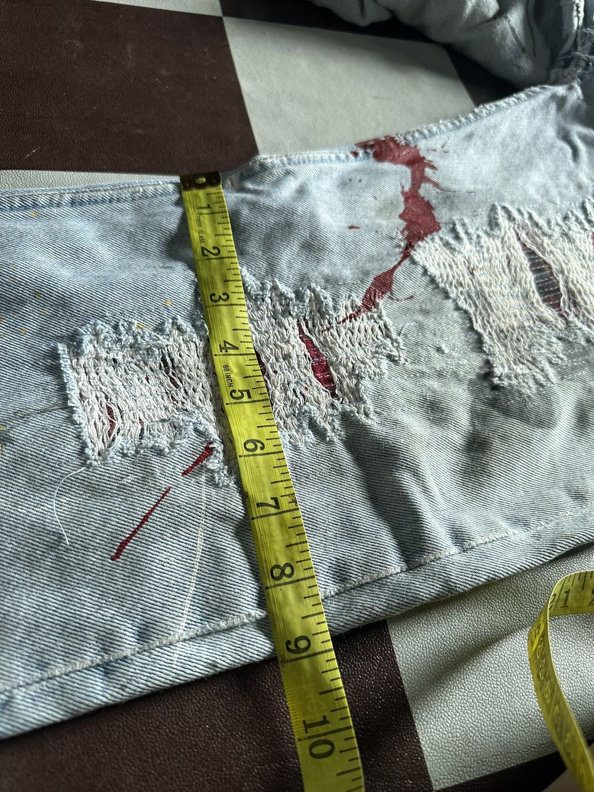 Levi's Vintage 90s Levi’s 501 custom paint denim jeans Size US 32 / EU 48 - 17 Thumbnail