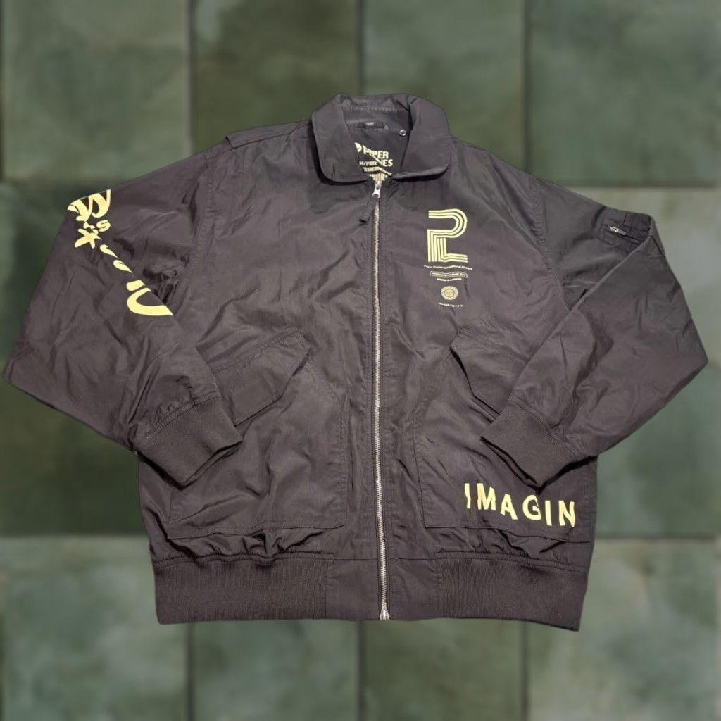 Vintage PAPER PLANES Black Full Zip Nylon Jacket XL Men EUC Size US XL / EU 56 / 4 - 1 Thumbnail