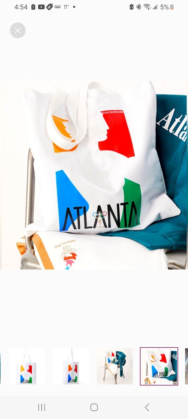 USA Olympics Olympics Atlanta Canvas Tote Bag Size ONE SIZE - 1 Thumbnail