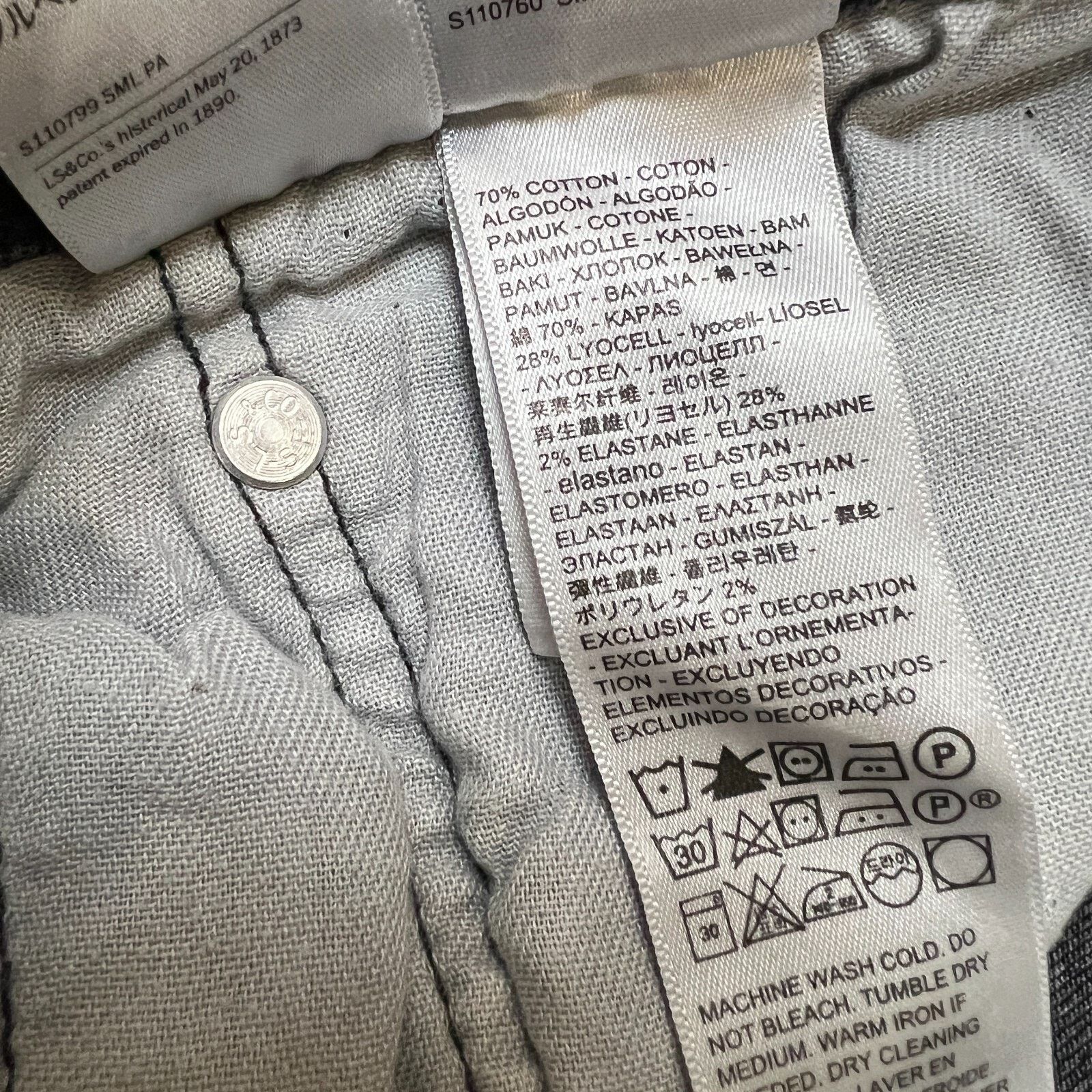 Levi's × Vintage Levi's 512 Jeans 34x30 Slim Taper Leg Distressed Stretch Size US 34 / EU 50 - 12 Thumbnail