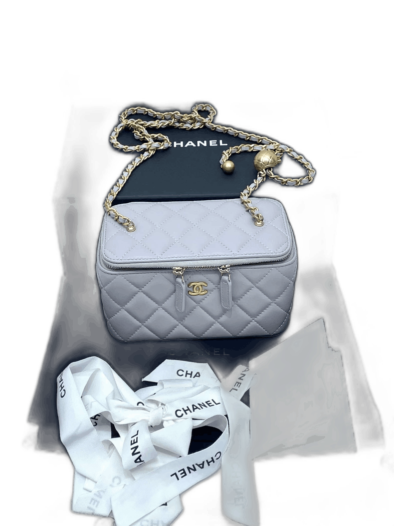 Chanel Gray Chain Strap Zip Bag -2505