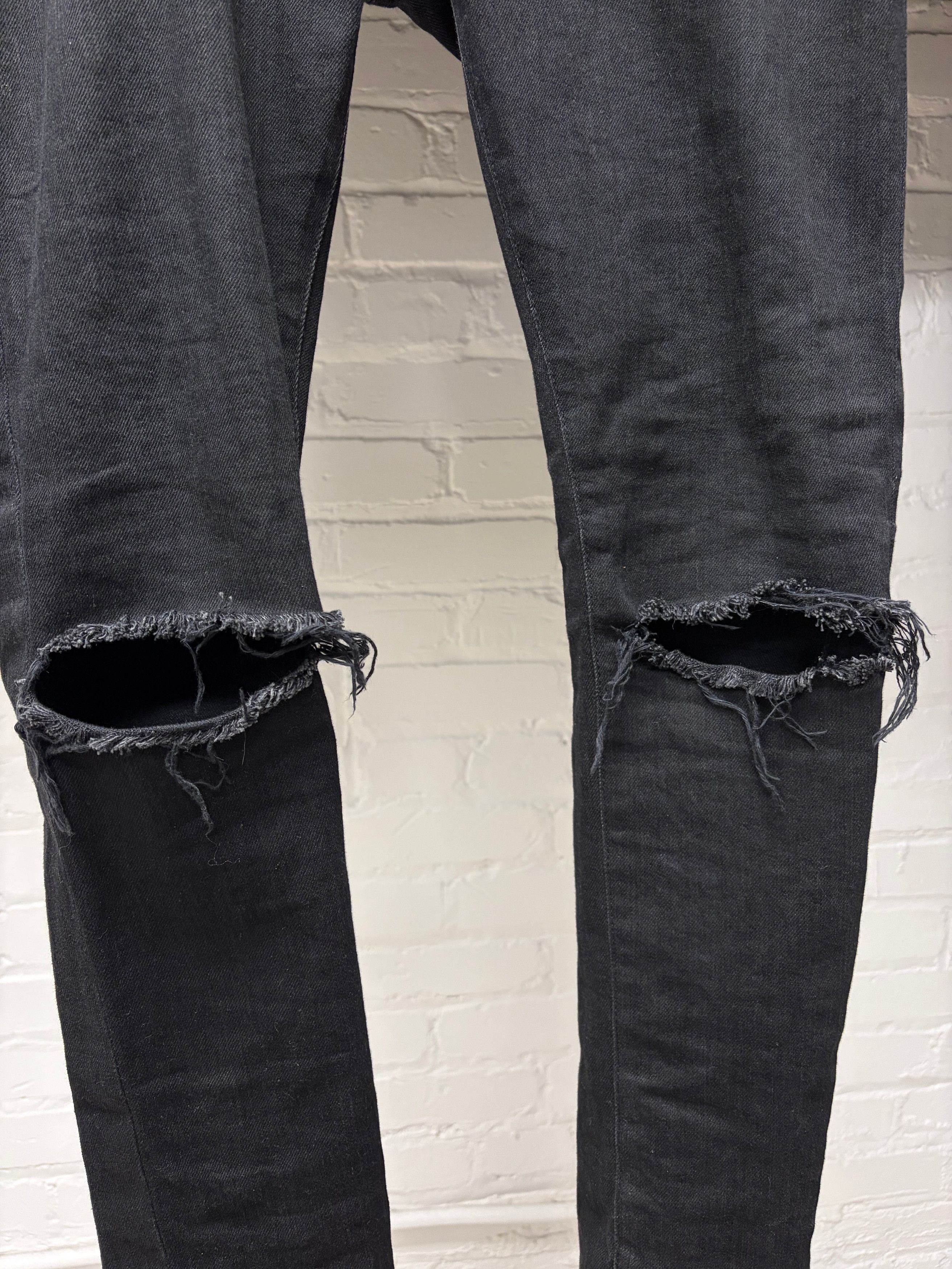 Saint Laurent Paris 2015 Saint Laurent by Hedi Slimane ‘D02’ Distressed Black Denim Size US 29 - 2 Thumbnail