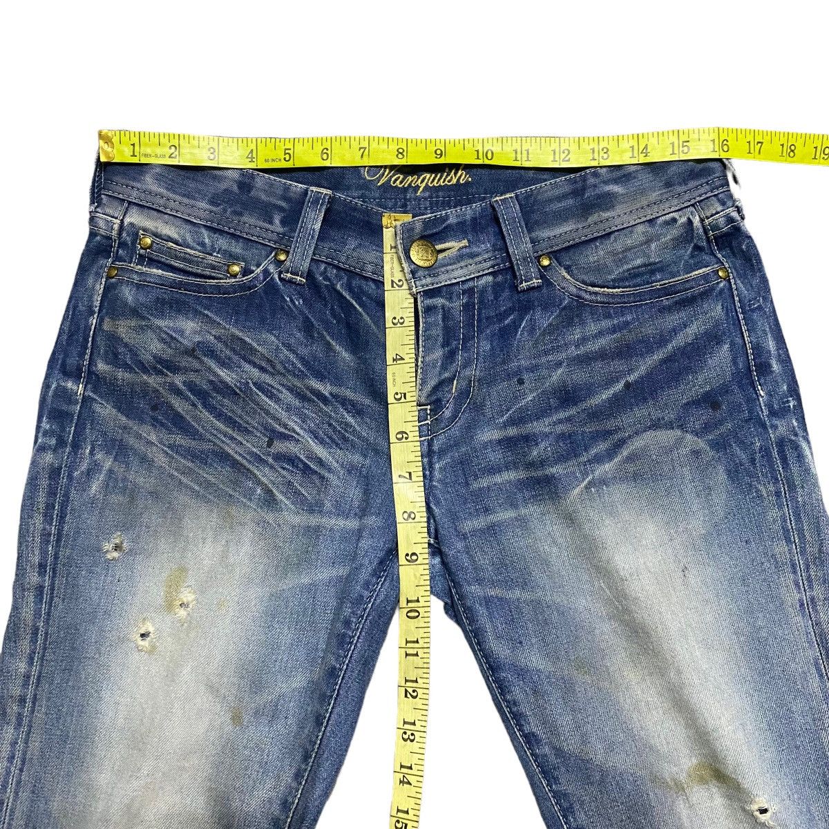 Vanquish Vanquish Gold Mudwash Denim Flare Jeans Size US 30 / EU 46 - 18 Thumbnail