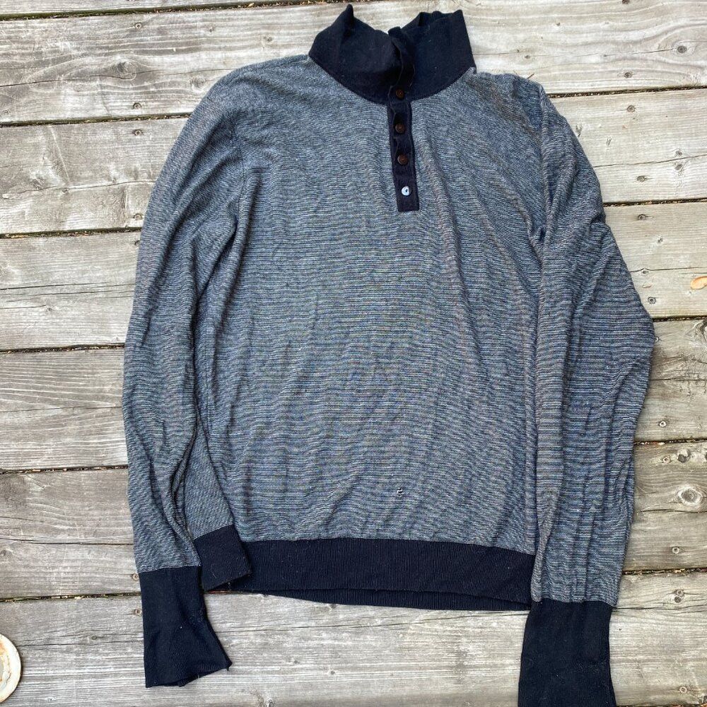 Armani Vintage Armani Silk Blend Button Up Quarter Zip Sweater Lar Size US L / EU 52-54 / 3 - 3 Thumbnail
