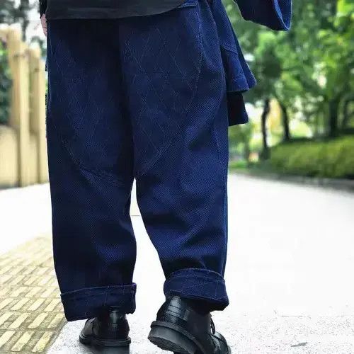Other 20AW Indigo Union Japan Blue Patchwork Handmade Kendo Pants Size US 32 / EU 48 - 3 Thumbnail