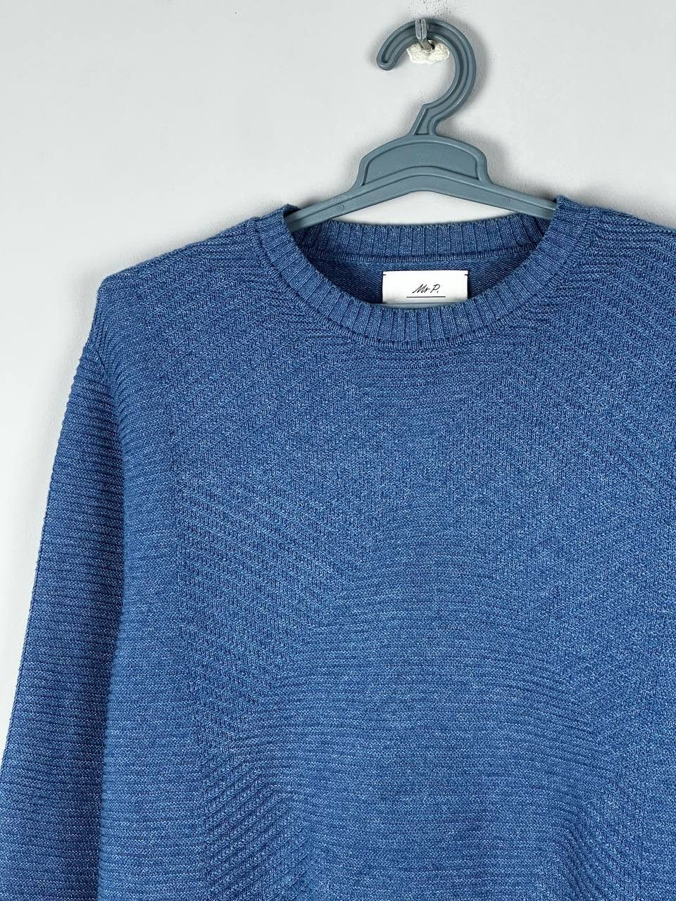 Mr P. Mr. P Blue Heavyweignt Knitted Casual Pullover Sweater Size US XL / EU 56 / 4 - 3 Thumbnail