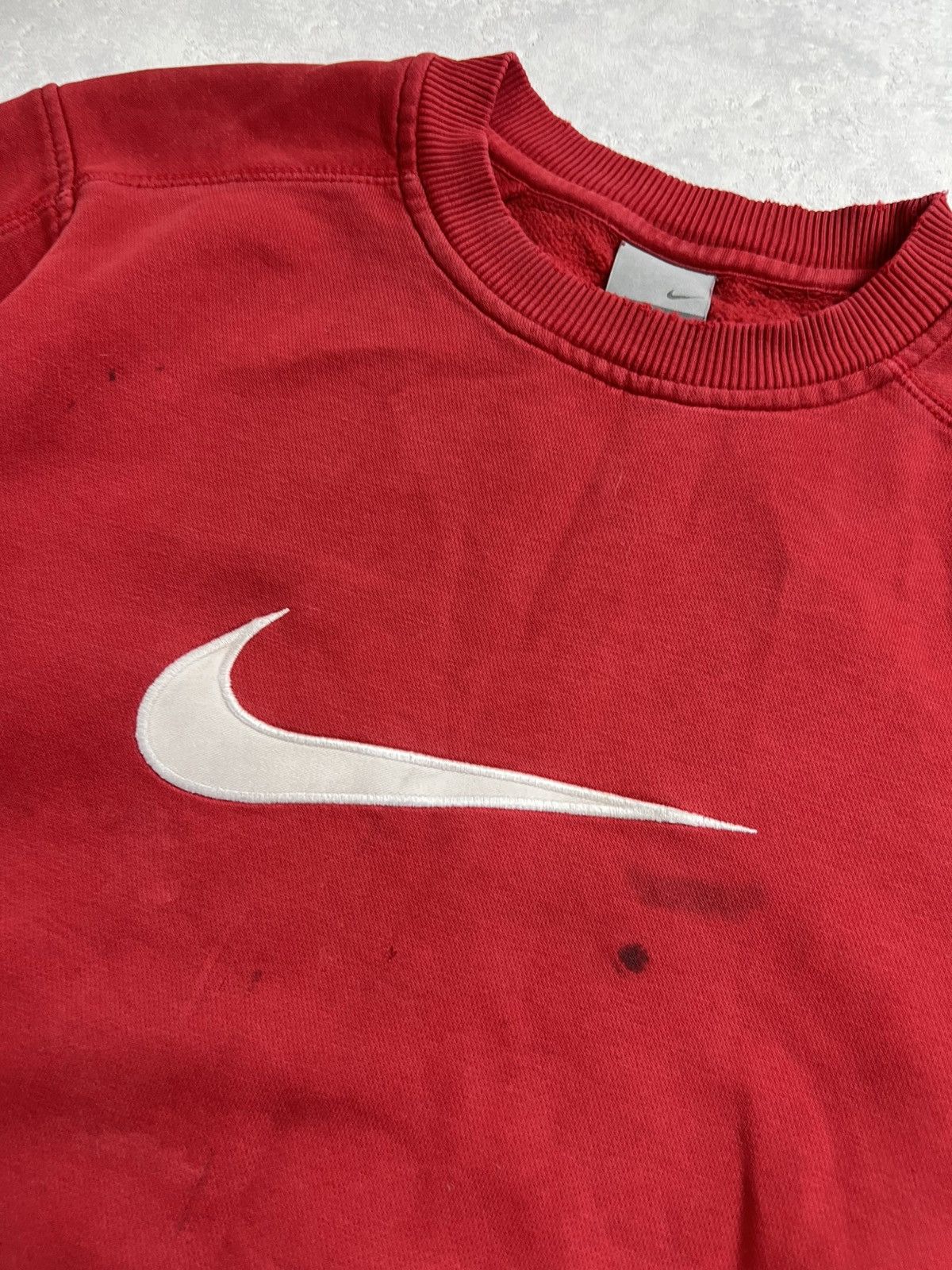 Nike 90s Nike Big Central Swoosh Vintage Y2K Trashed Sweatshirt Size US S / EU 44-46 / 1 - 4 Thumbnail