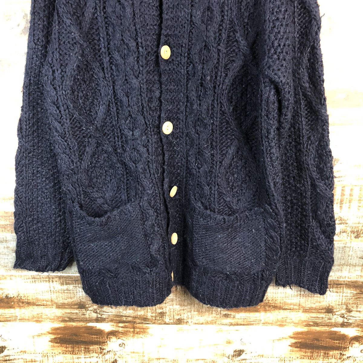 DL Ships Dark Blue Cardigan cable Knitwear #C600