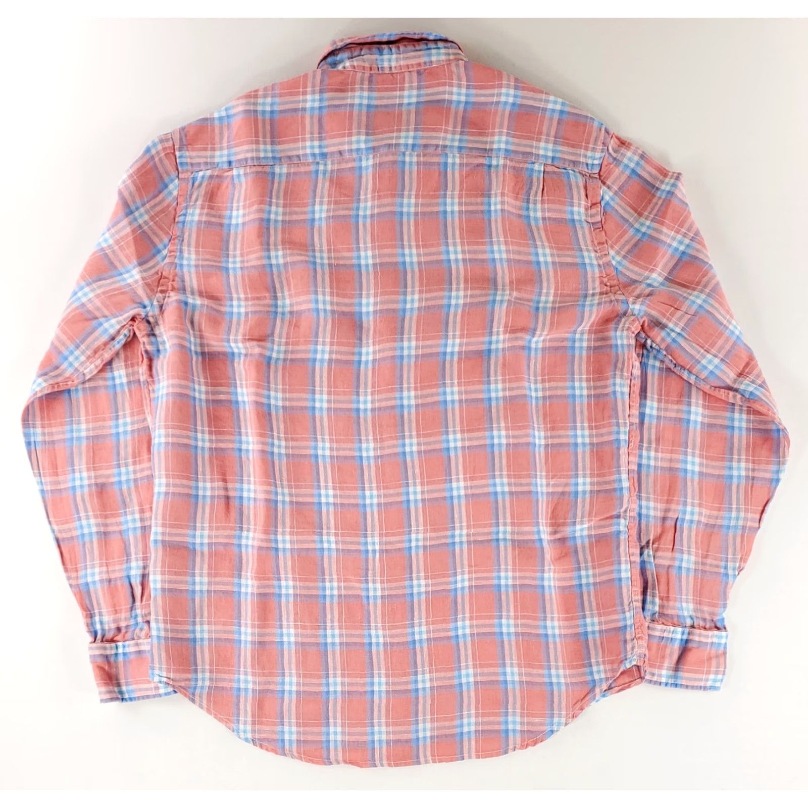 Faherty Faherty Button-Up Shirt Long Sleeve 100% Linen Mens L Multicolor Blue Pink Plaid Shirt Size US L / EU 52-54 / 3 - 4 Thumbnail