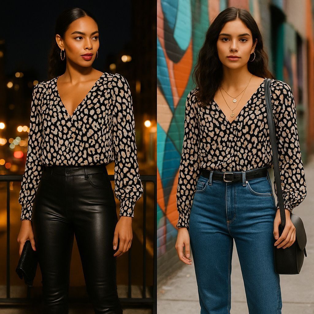 Sanctuary Sanctuary Leopard Print Top XS Bold Fall Statement Y2K Stree Size XS / US 0-2 / IT 36-38 - 1 Thumbnail