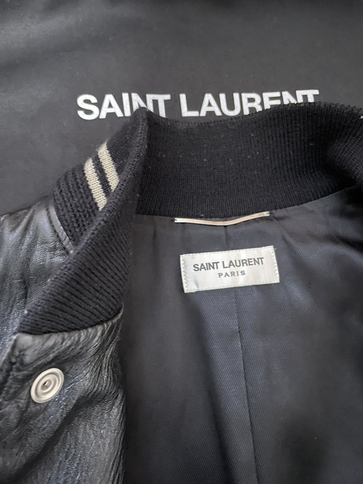 Saint Laurent Paris Saint Laurent leather Bk & Wht teddy Size US S / EU 44-46 / 1 - 7 Thumbnail