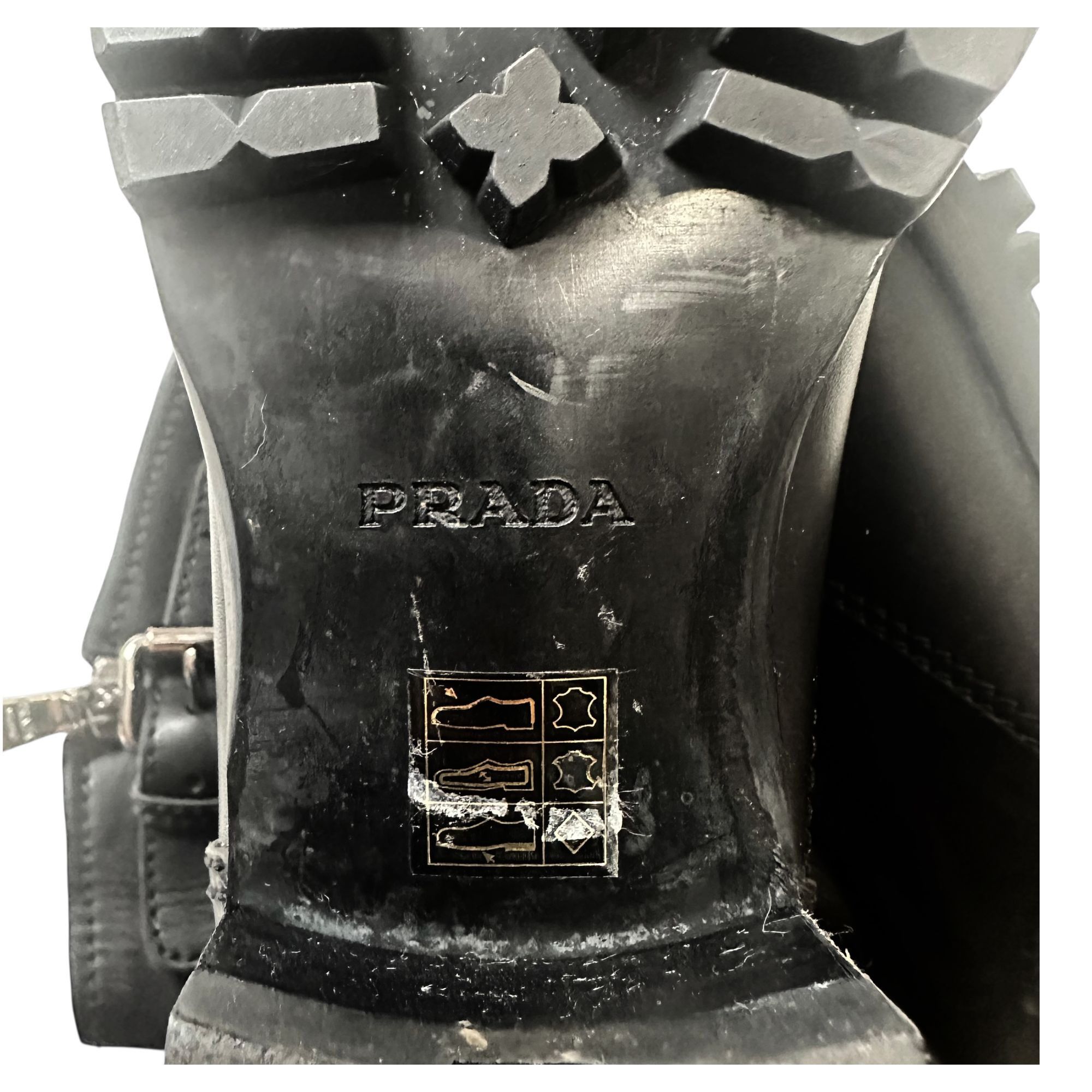 Prada Prada Biker Boots Black Leather Lug Sole Ankle Boots EU 38.5 Size US 8.5 / IT 38.5 - 11 Thumbnail