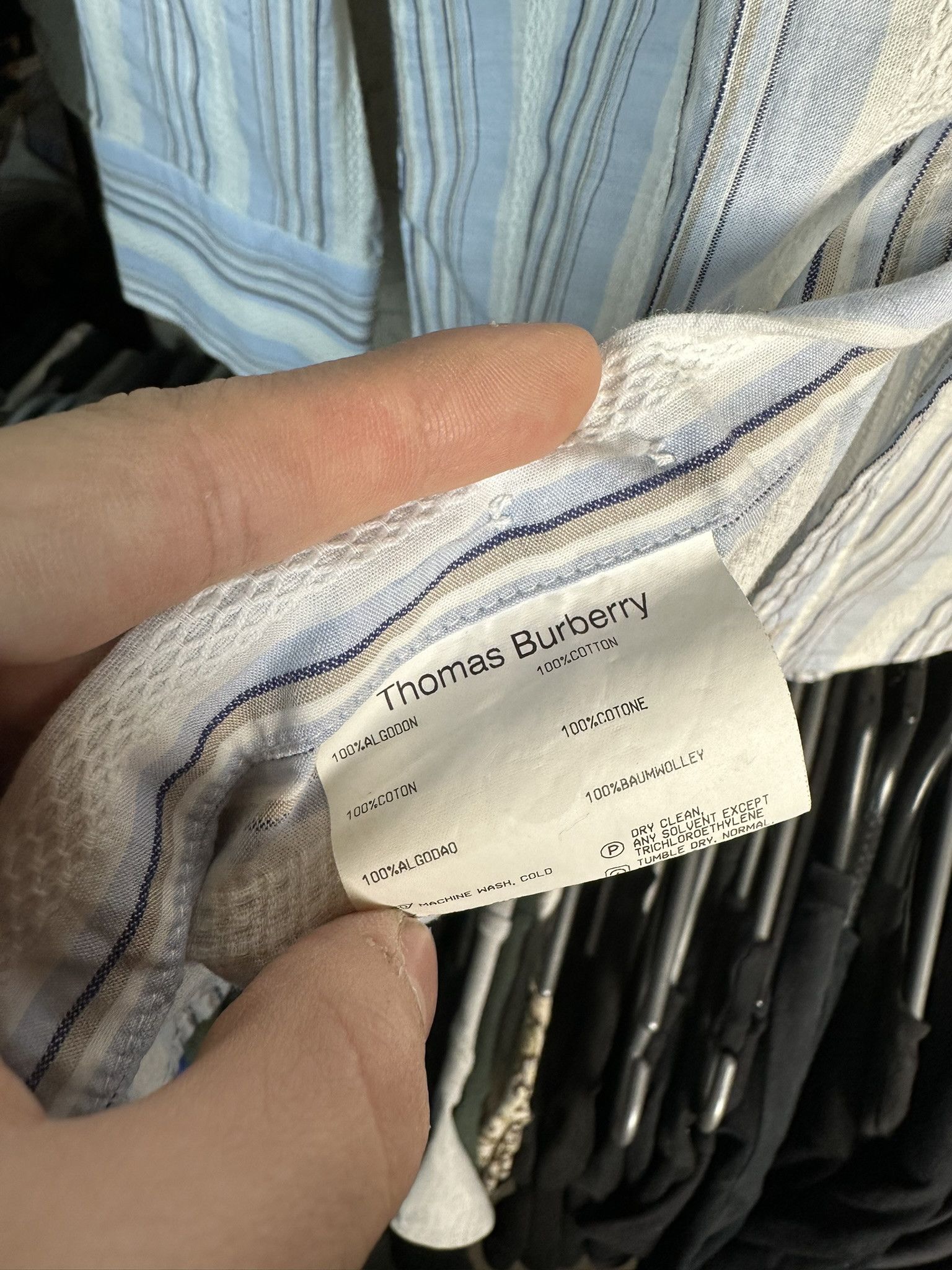 Burberry Vintage Thomas Burberry Stripped Button Up Shirt Size US L / EU 52-54 / 3 - 12 Thumbnail