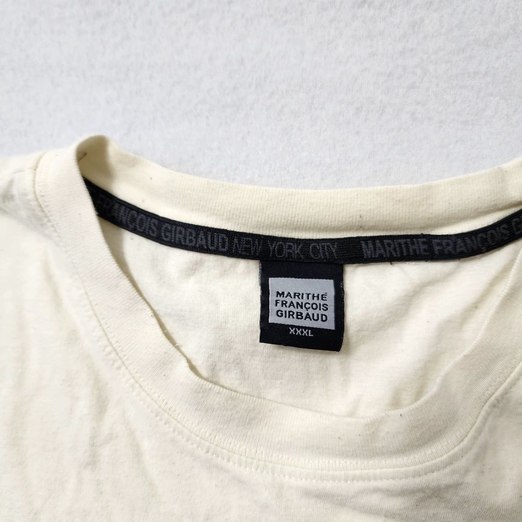 Vintage VINTAGE Marithe Francois Girbaud MFG T Shirt Hip Hop Embroidered 3XL Vanilla White Mens Size US XXL / EU 58 / 5 - 6 Thumbnail