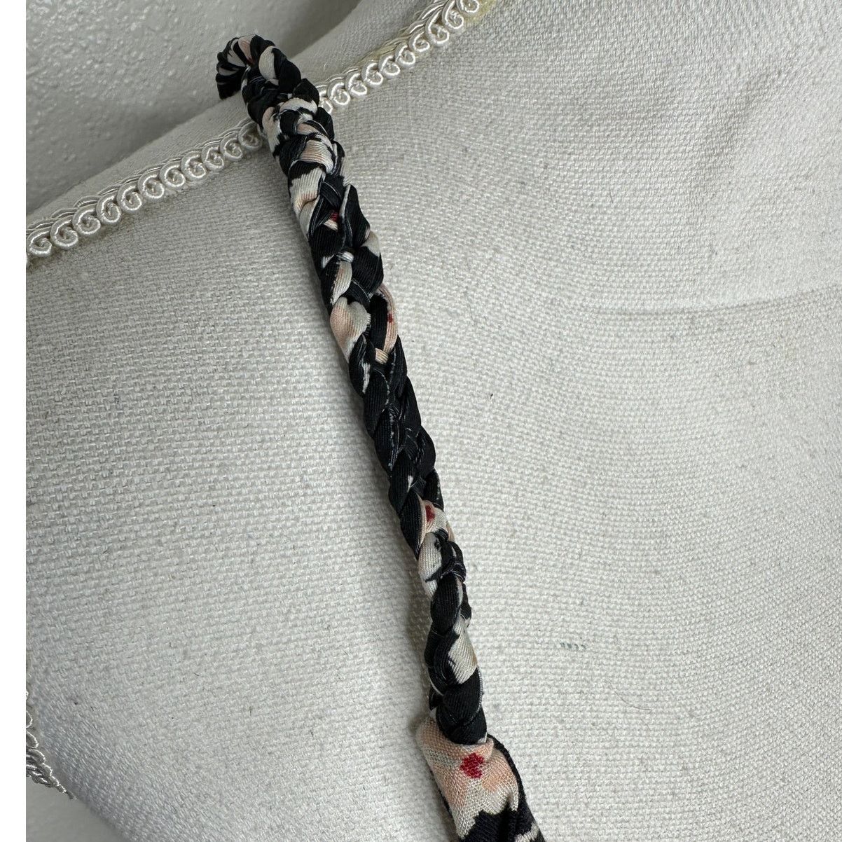Other Boho Floral Braided Twist Back Tank Top Black Peach Linen Size XS / US 0-2 / IT 36-38 - 7 Thumbnail