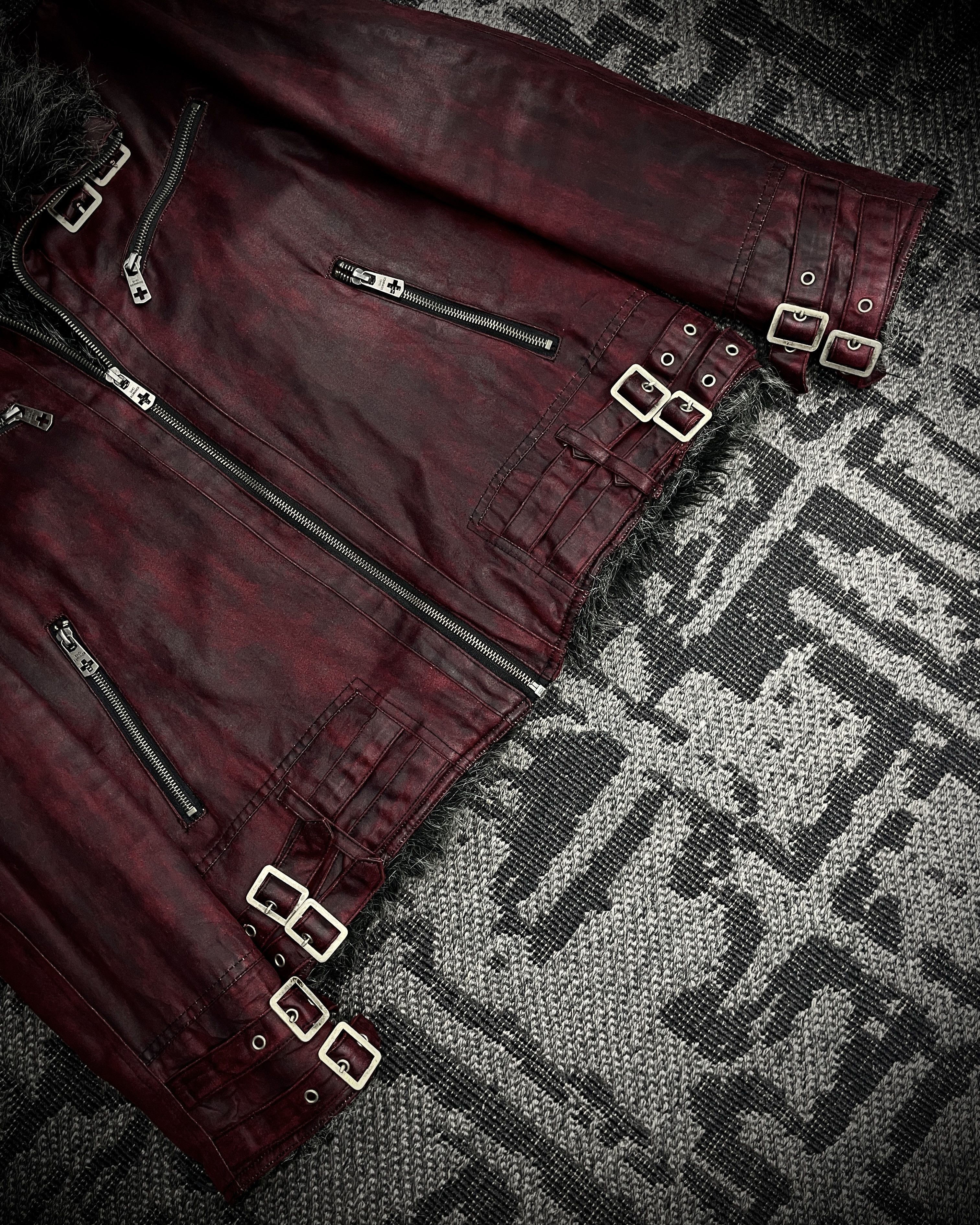 BERNINGS SHO Bernings Sho Deep Red Coated Faux Fur Jacket Size US M / EU 48-50 / 2 - 5 Thumbnail