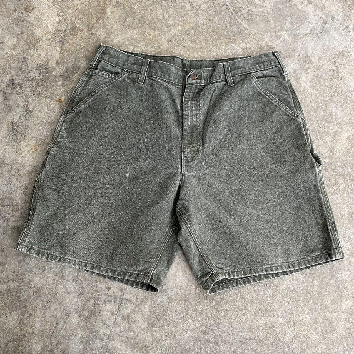 Carhartt Vintage Carhartt Faded Moss Green Baggy Shorts Jorts Size US 35 - 7 Thumbnail