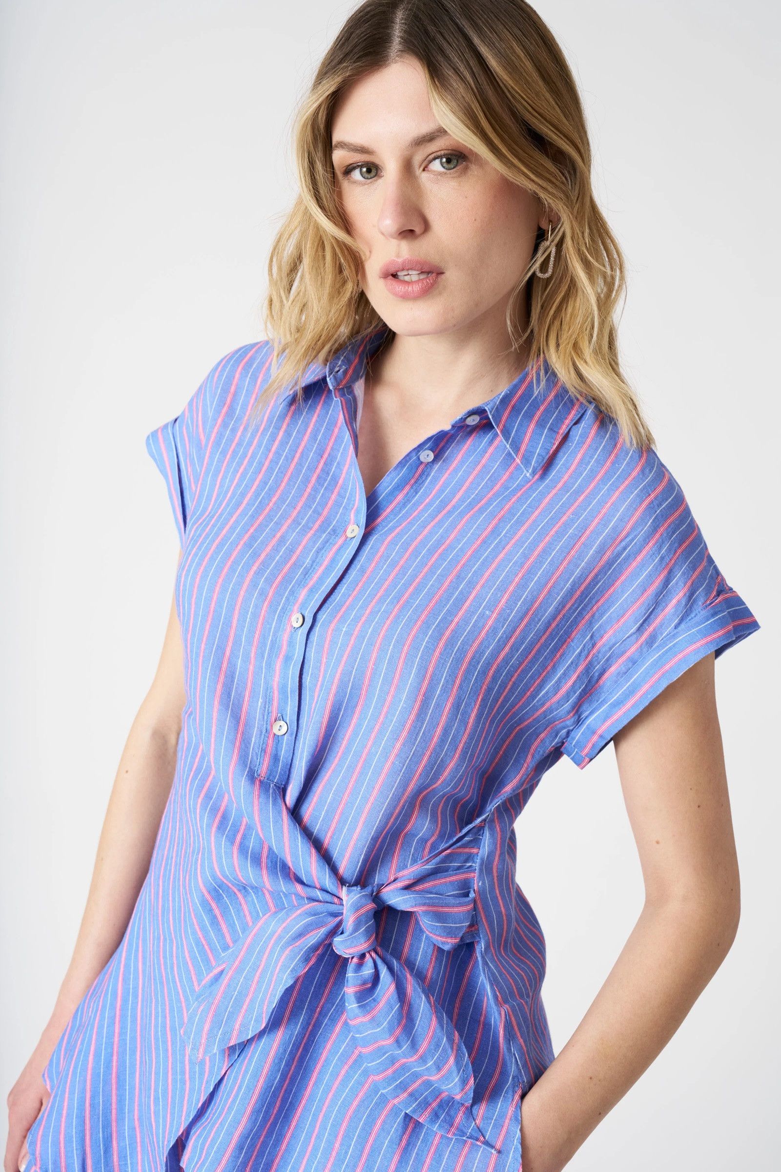 120% Lino Linen shirt striped top Size XS / US 0-2 / IT 36-38 - 8 Thumbnail