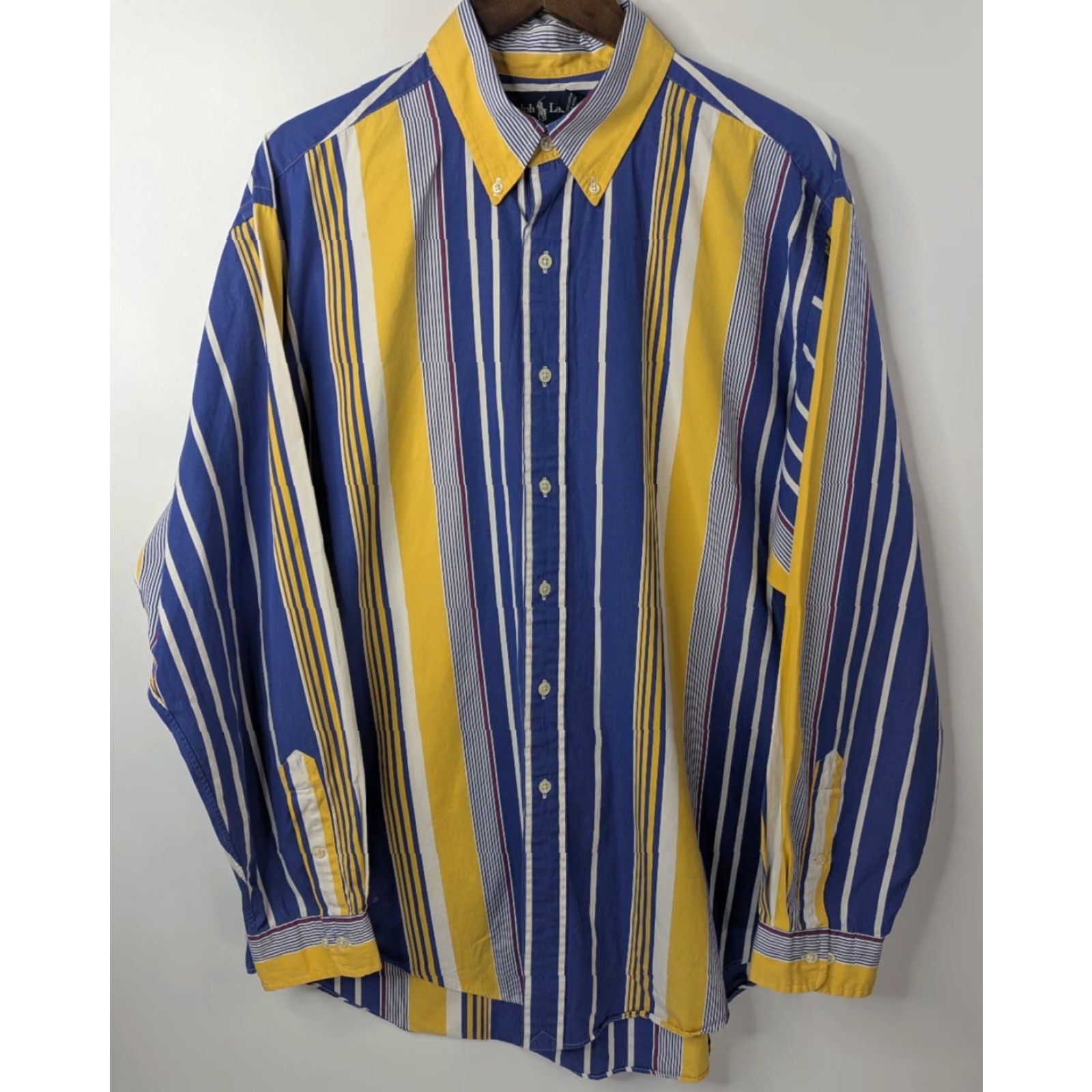 Ralph Lauren Ralph Lauren Shirt XL Classic Fit Button-Down Striped Cotton Blue Yellow Casual Men Size US XL / EU 56 / 4 - 3 Thumbnail