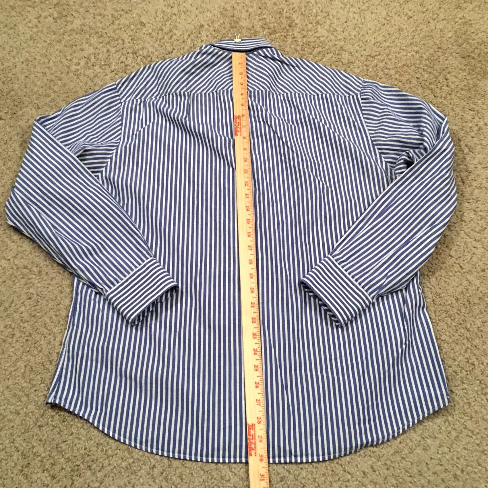 Johnston & Murphy Johnston & Murphy Shirt Mens Large Blue Striped Long Sleeve Button Up Size US XL / EU 56 / 4 - 6 Thumbnail