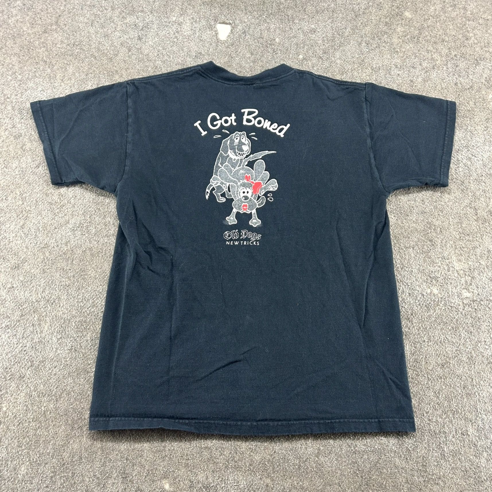 Fruit Of The Loom VINTAGE Nike Dri-FIT Shirt Mens L Black I Got Boned Funny 90s Graphic Print Short Sleeve Crew Neck Athletic Size US L / EU 52-54 / 3 - 2 Thumbnail