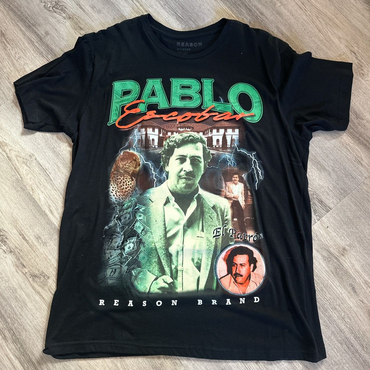 Vintage Reason Pablo Escobar "El Patron" Black Graphic Tee Size US XL / EU 56 / 4 - 1 Preview