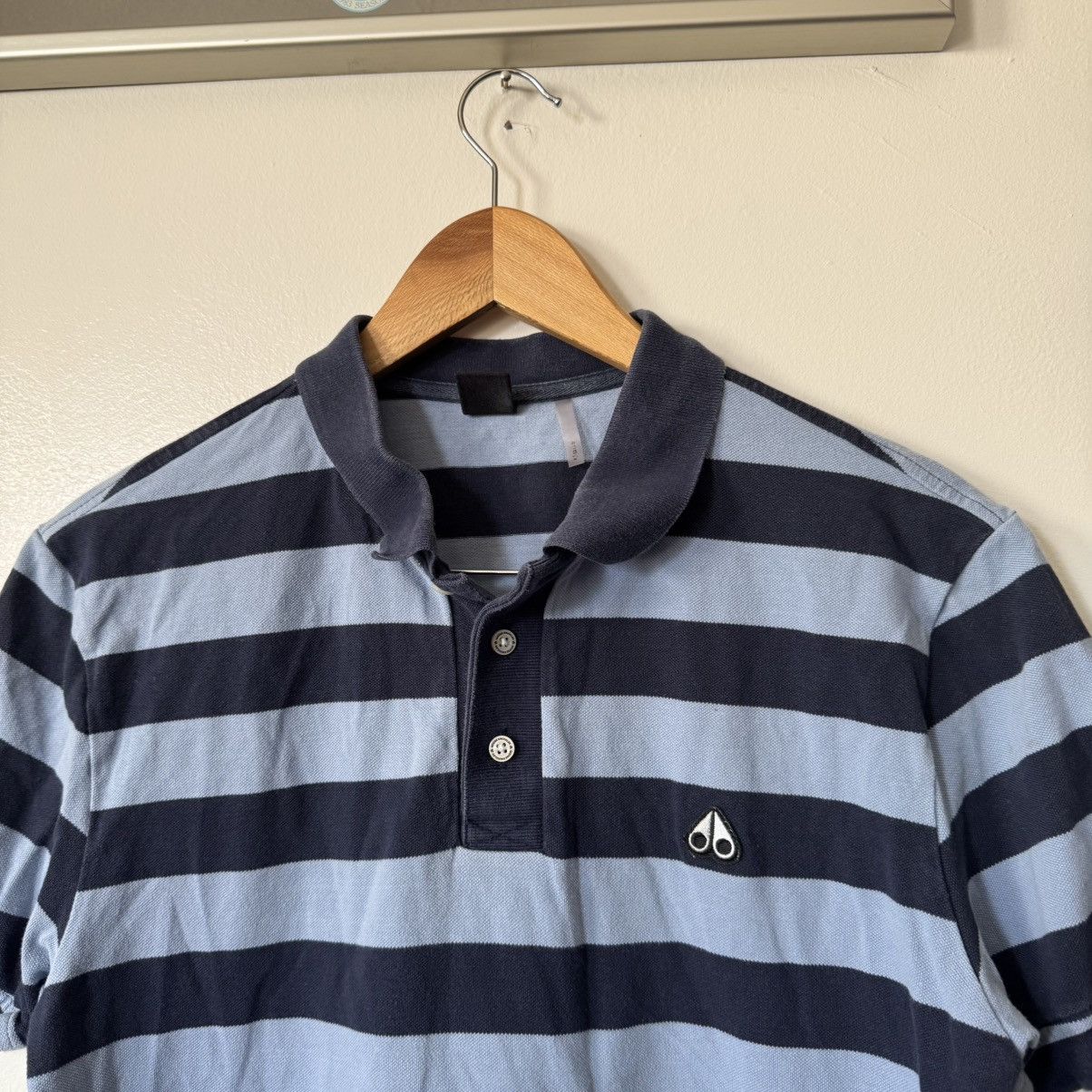 Moose Knuckles Moose Knuckles baby blue/navy blue striped polo shirt Size US S / EU 44-46 / 1 - 1 Thumbnail