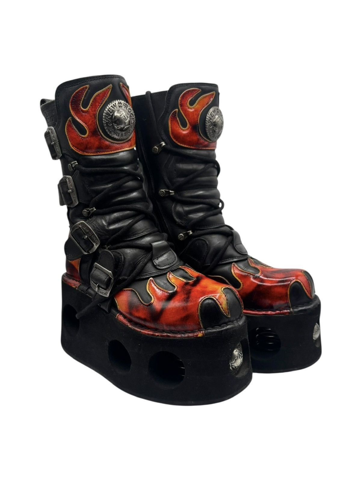 New Rock Vintage New Rock flame neptuno platform boots Size 38 Size US 8 / IT 38 - 1 Thumbnail