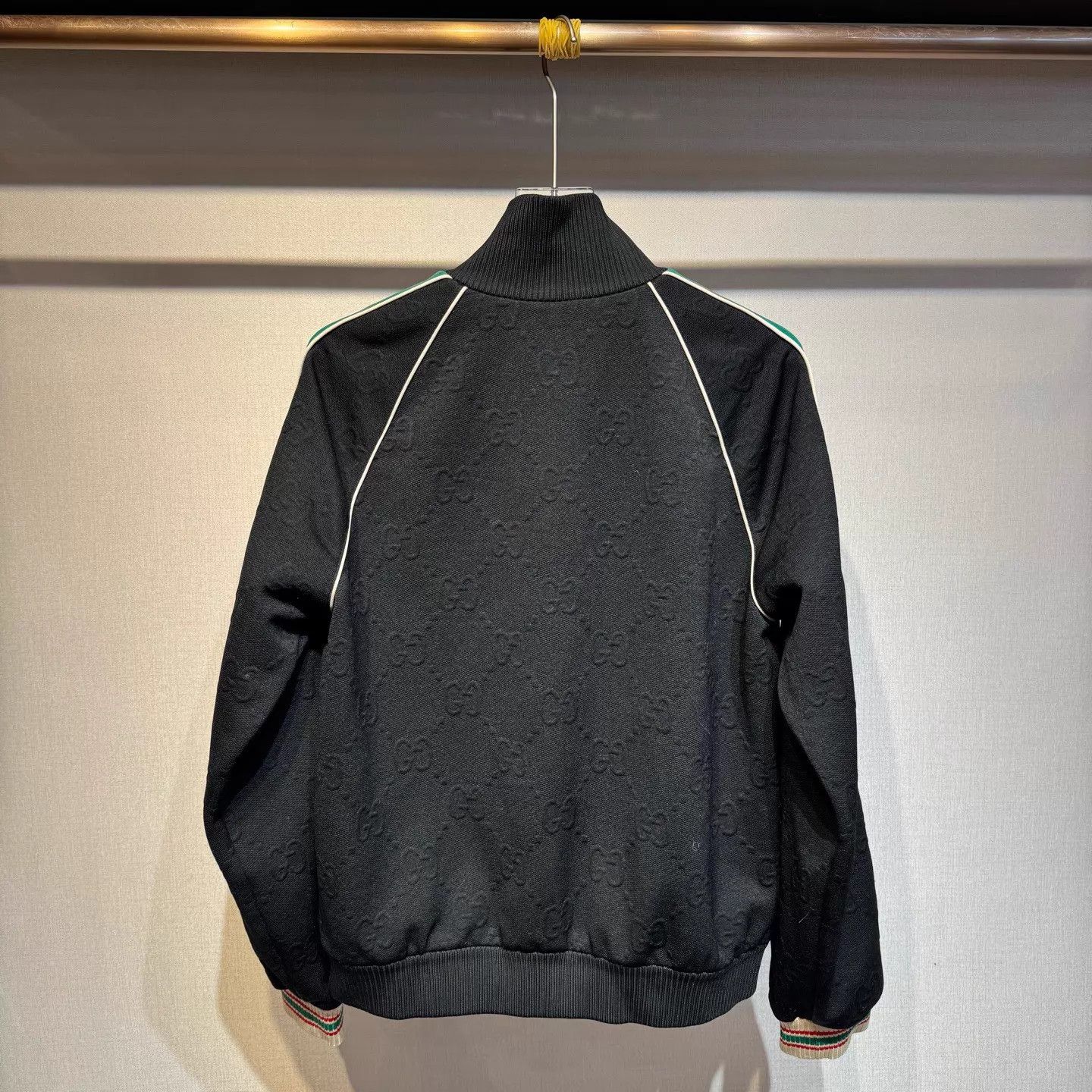 Gucci Gucci Black GG Monogram Tri-Color Webbing Zip Jacket Size US M / EU 48-50 / 2 - 2 Thumbnail