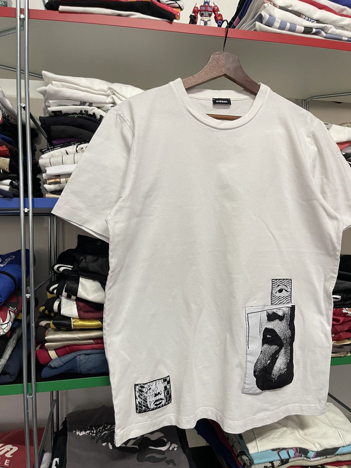 Diesel Vintage Y2K DIESEL DARK FANTASY PATCHES TEE RAF SIMON STYLE Size US M / EU 48-50 / 2 - 2 Thumbnail