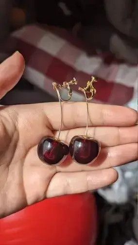 Jewelry Resin Cherry Eareing Size ONE SIZE - 2 Thumbnail