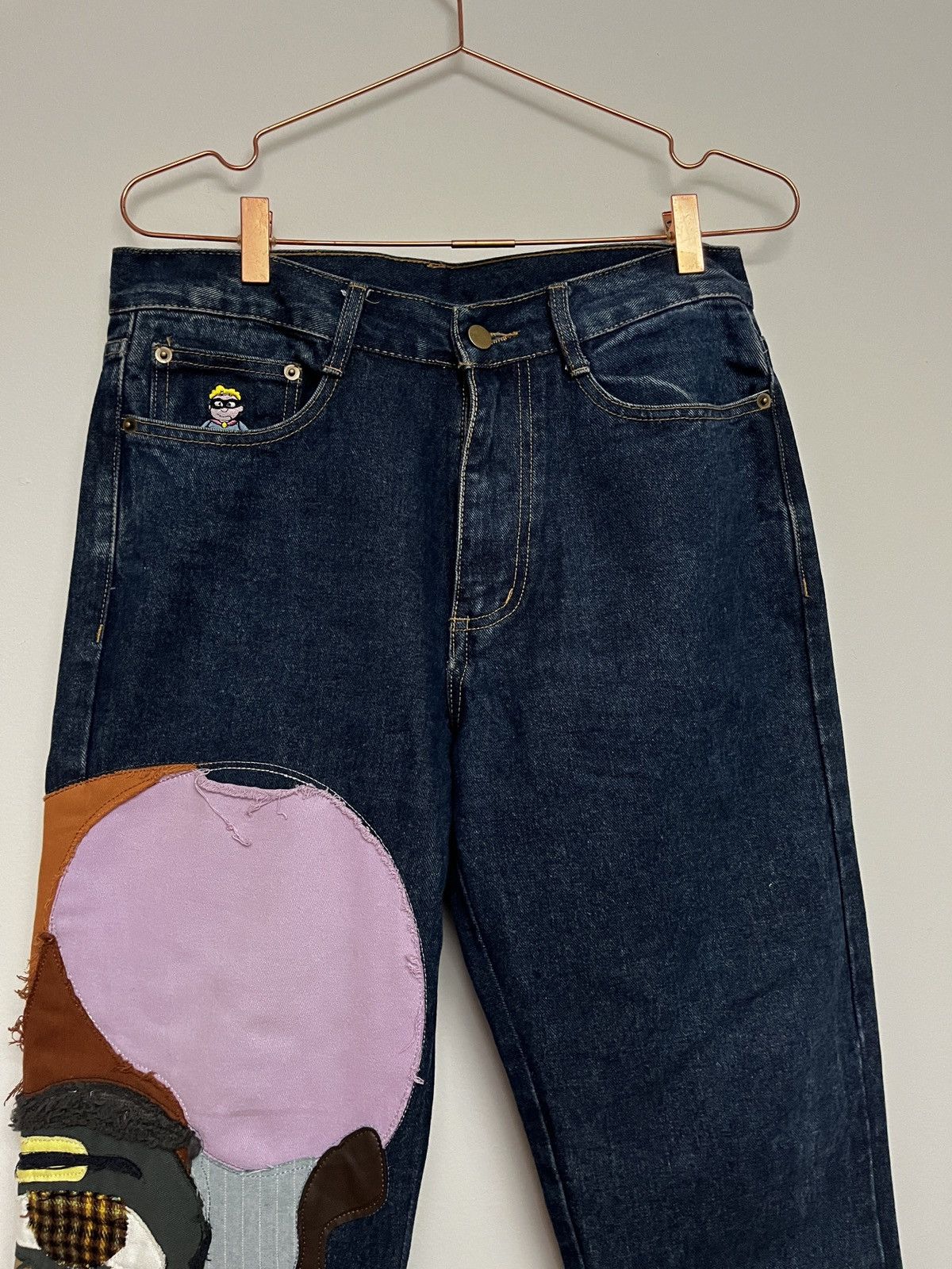KidSuper Kid Super FW21 Stitched Face Jeans (unisex) Size US 30 / EU 46 - 8 Thumbnail