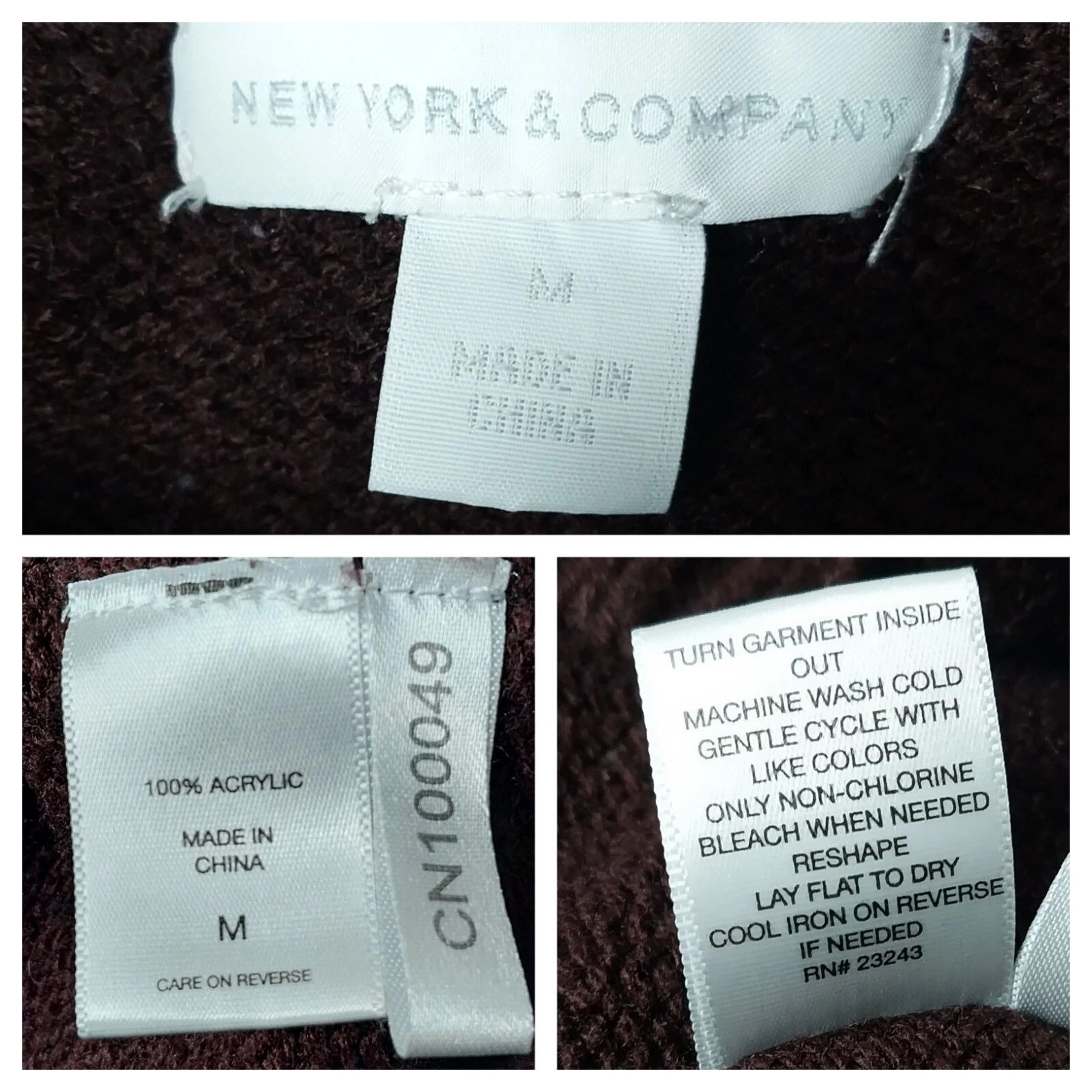 Other New York Company Poncho Sweater Women Medium Burgundy Cowl Size M / US 6-8 / IT 42-44 - 3 Thumbnail