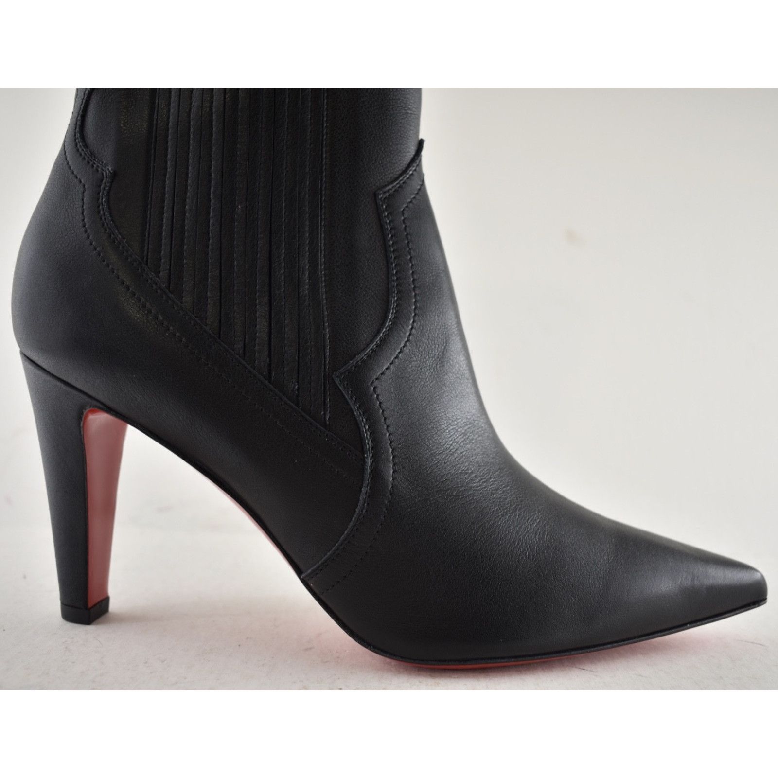 Christian Louboutin Christian Louboutin Santigag 85 Black Calf Leather Boot 37 Size US 6 / IT 36 - 4 Thumbnail