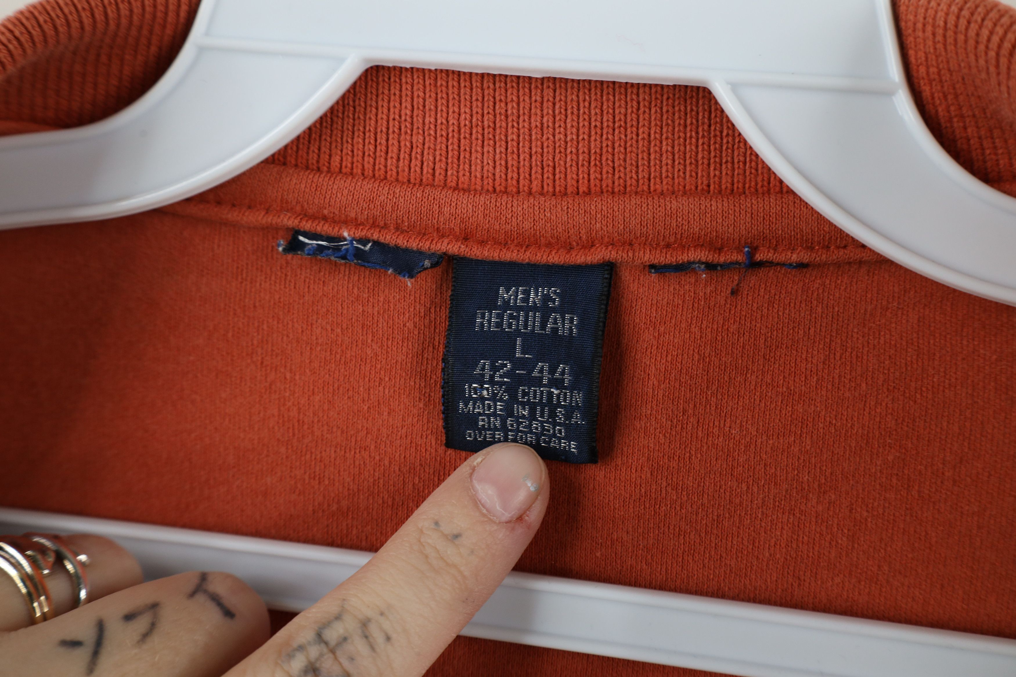 Lands' End × Vintage Vintage 90s Lands End Long Sleeve Rugby Polo Orange USA Size US L / EU 52-54 / 3 - 10 Thumbnail