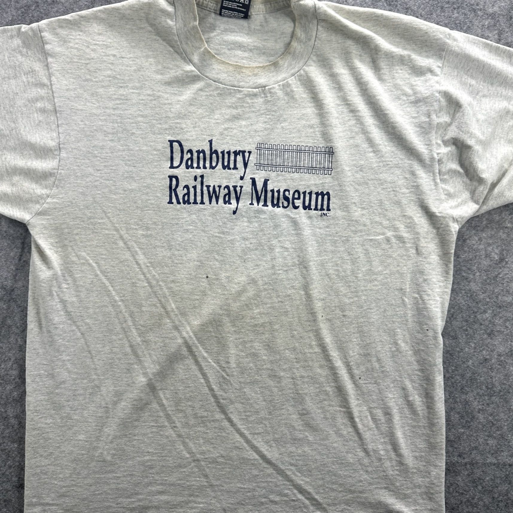 Fruit Of The Loom VINTAGE Danbury Railway Museum Shirt Mens Large Gray Fruit of the Loom Train 90s Size US L / EU 52-54 / 3 - 3 Thumbnail