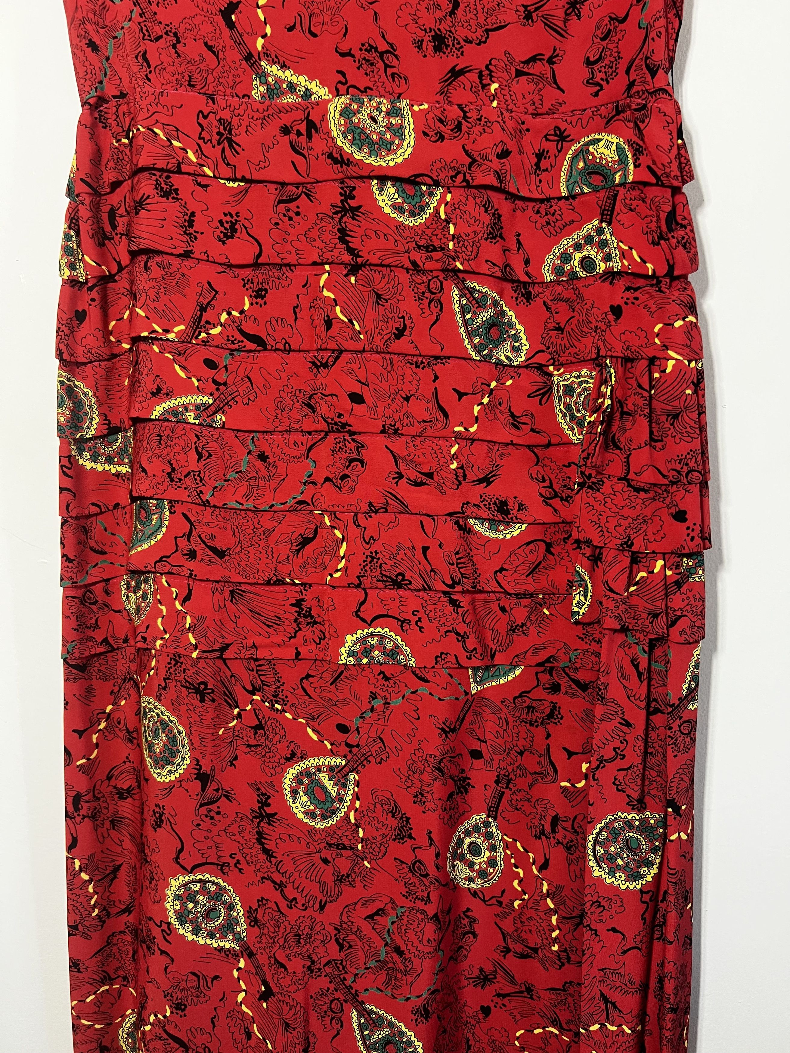 Vintage Vintage 1940's 17th Century Abstract Italian Cocktail Dress Size M / US 6-8 / IT 42-44 - 3 Thumbnail