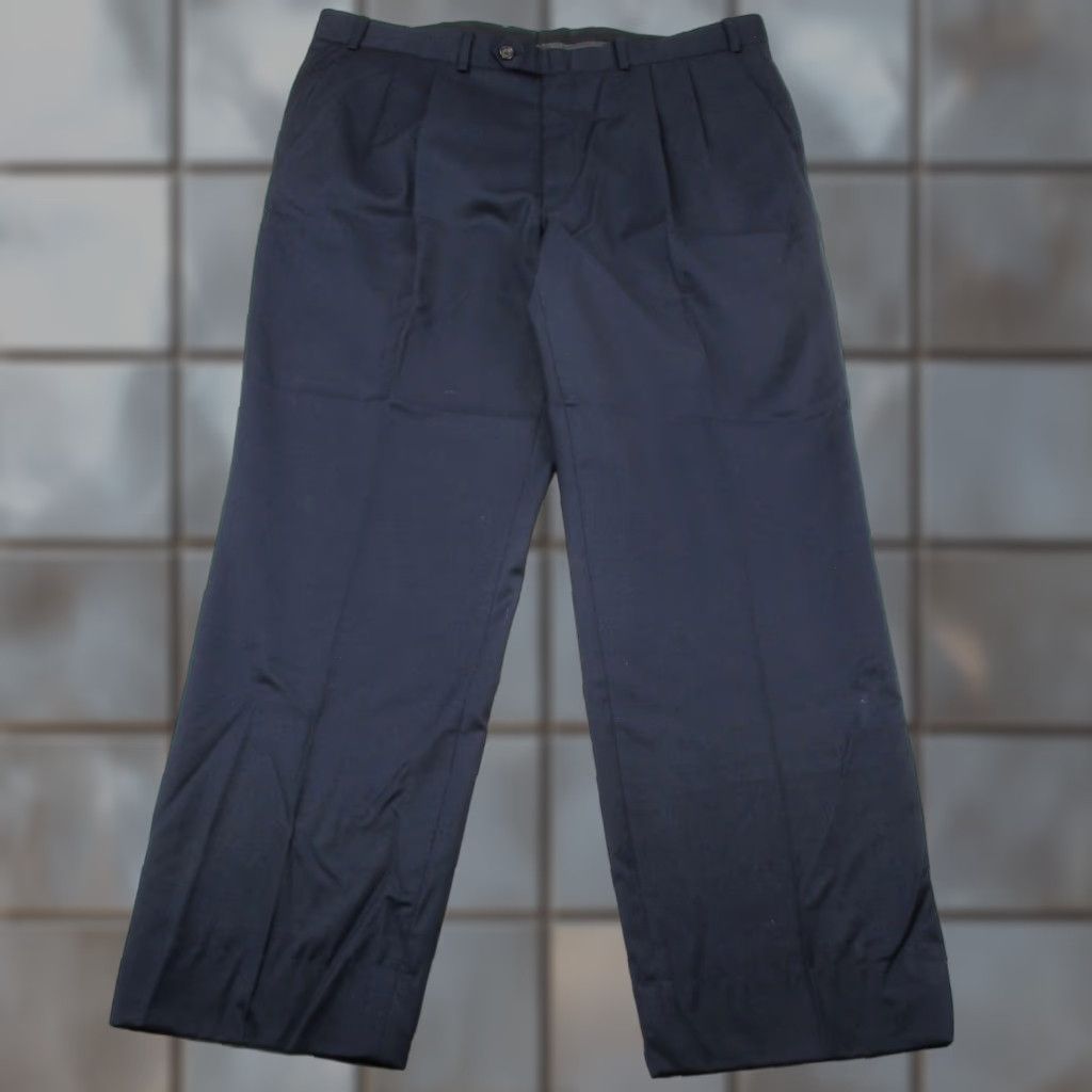 Ralph Lauren Lauren Ralph Lauren Pants Mens 38x30 Navy Blue Wool Pleated Dress Classic Fit Size US 38 / EU 54 - 1 Thumbnail