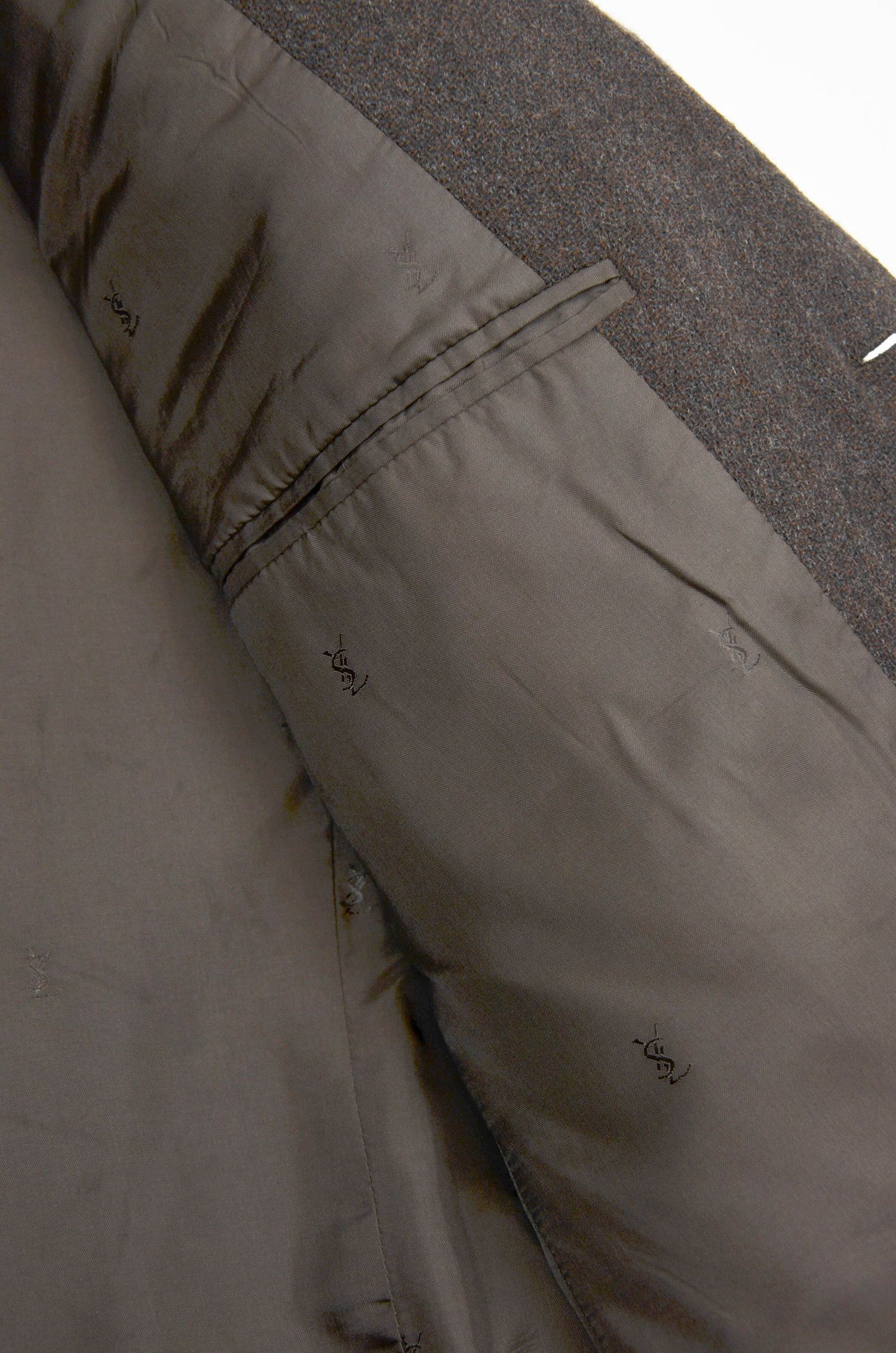 Vintage Yves Saint Laurent pour Homme Wool Brown Blazer M Size 48R - 9 Thumbnail