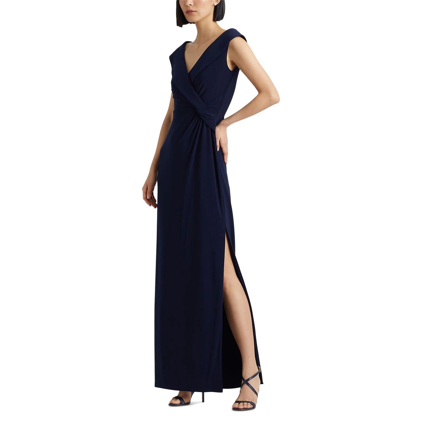 Lauren Ralph Lauren o1g2r1mq0825 Leonidas Twist Gown in Navy Size XS / US 0-2 / IT 36-38 - 4 Thumbnail