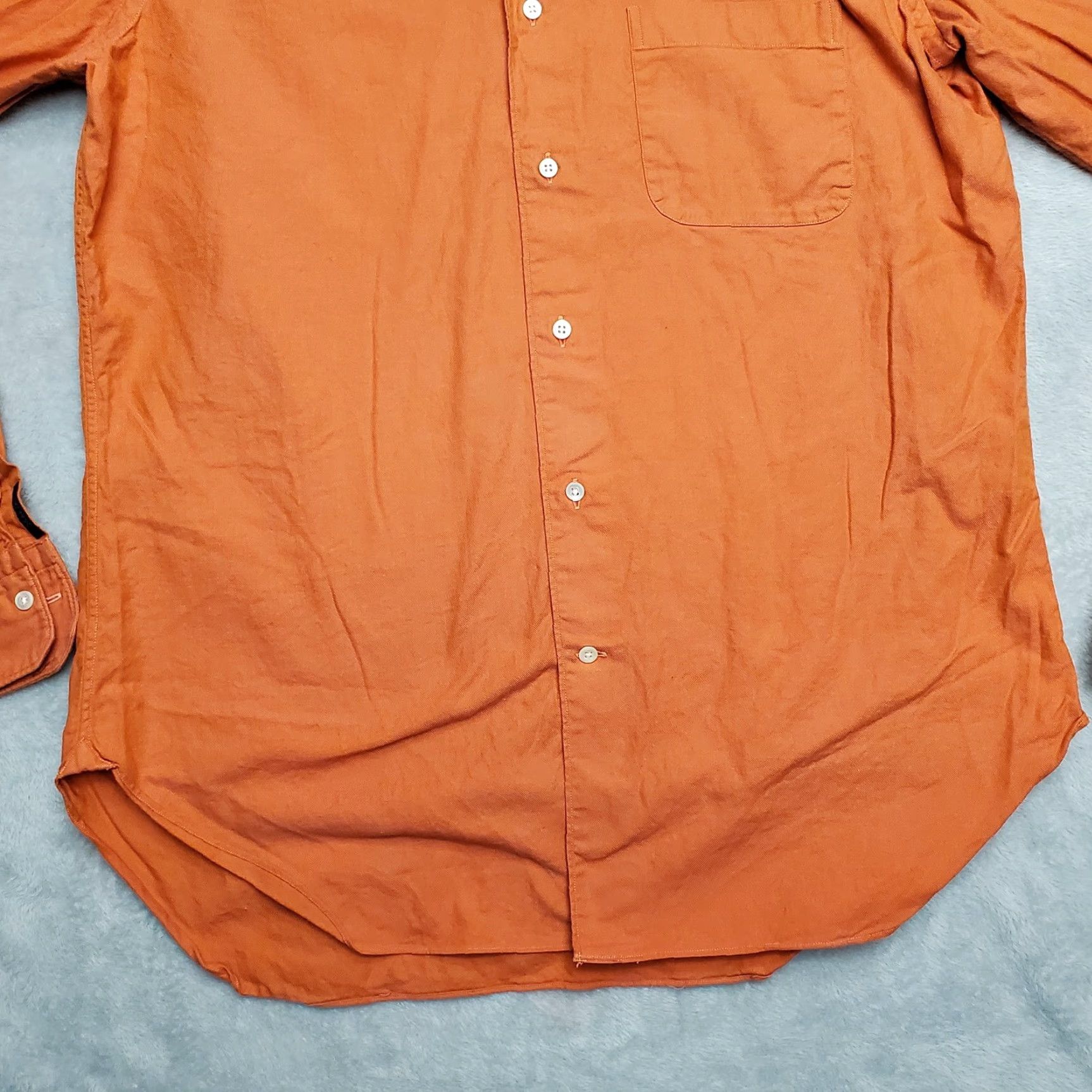 Vintage Mastai Shirt Mens 40 Orange Long Sleeve Button 100% Cotton Dress Casual Size US L / EU 52-54 / 3 - 4 Thumbnail