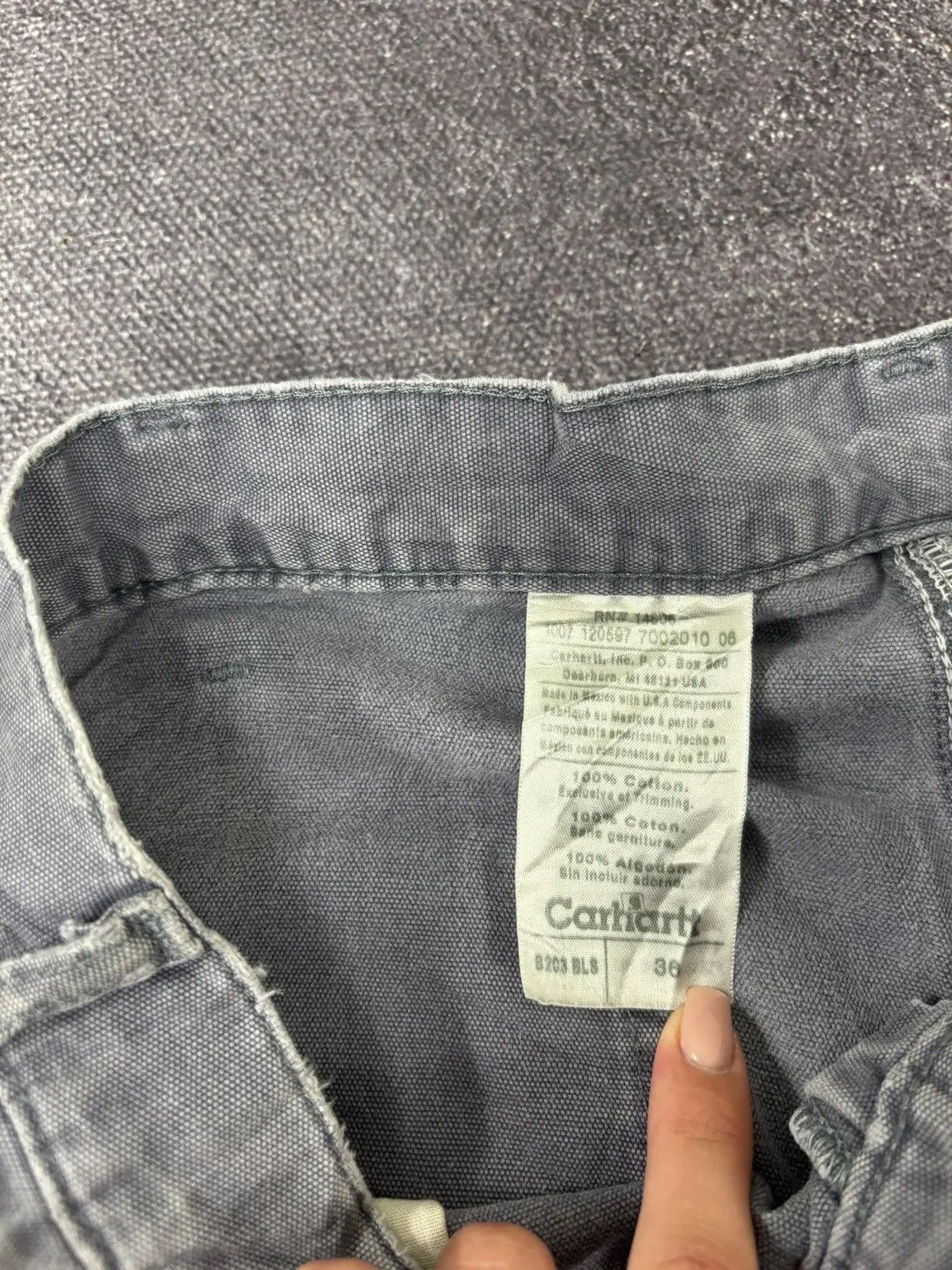 Carhartt × Vintage Vintage Carhartt Gray Work Hype Baggy Shorts Jorts Size US 36 / EU 52 - 13 Thumbnail
