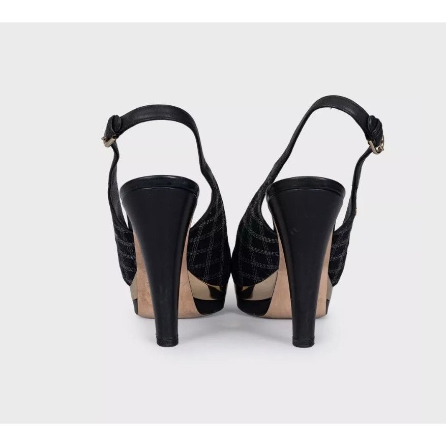 Chanel Chanel Black Textile Slingbacks Size 39.5 Size US 8.5 / IT 38.5 - 4 Thumbnail