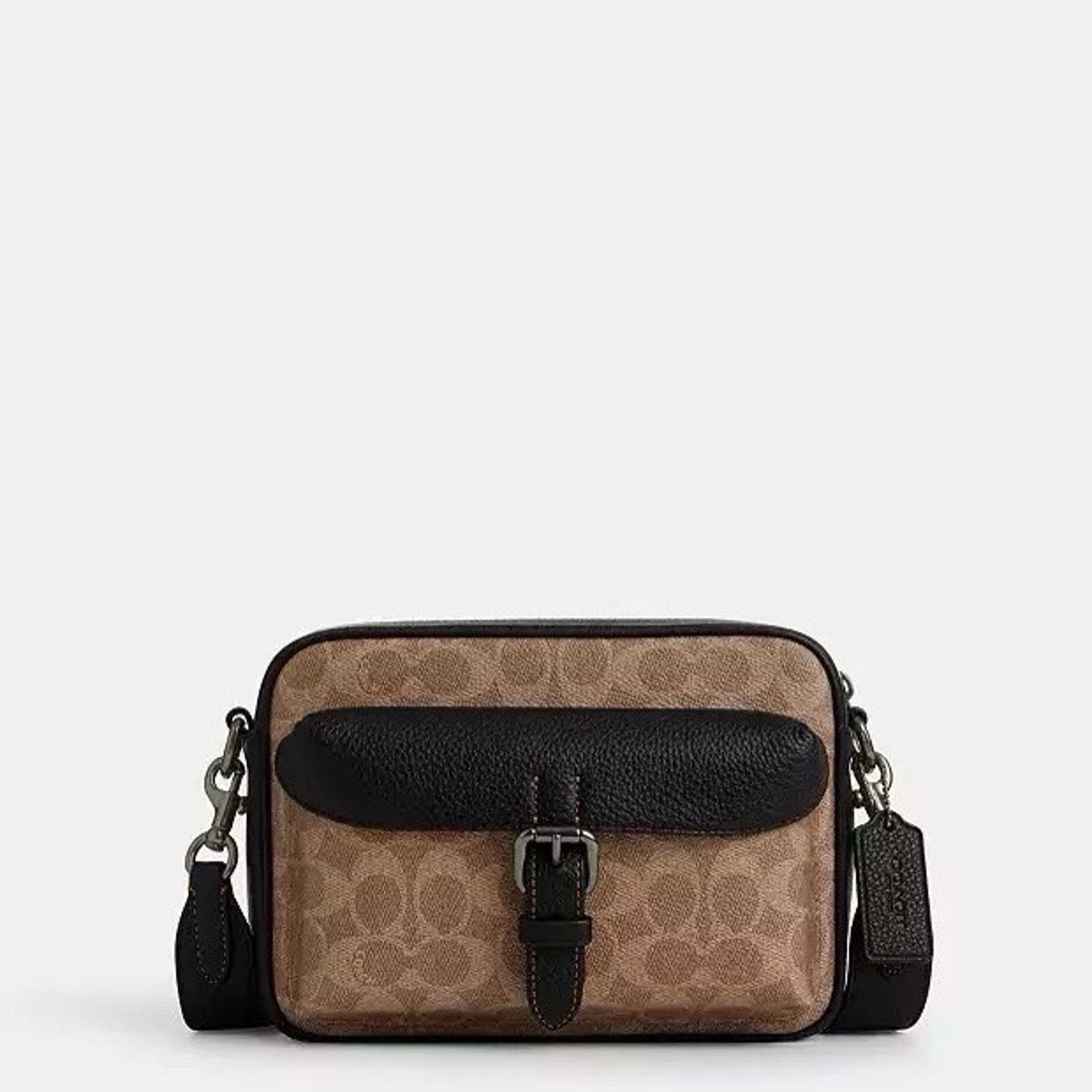 Coach NWT COACH MEN'S Warner Crossbody Bag CW217 Tan/Black Size ONE SIZE - 5 Thumbnail
