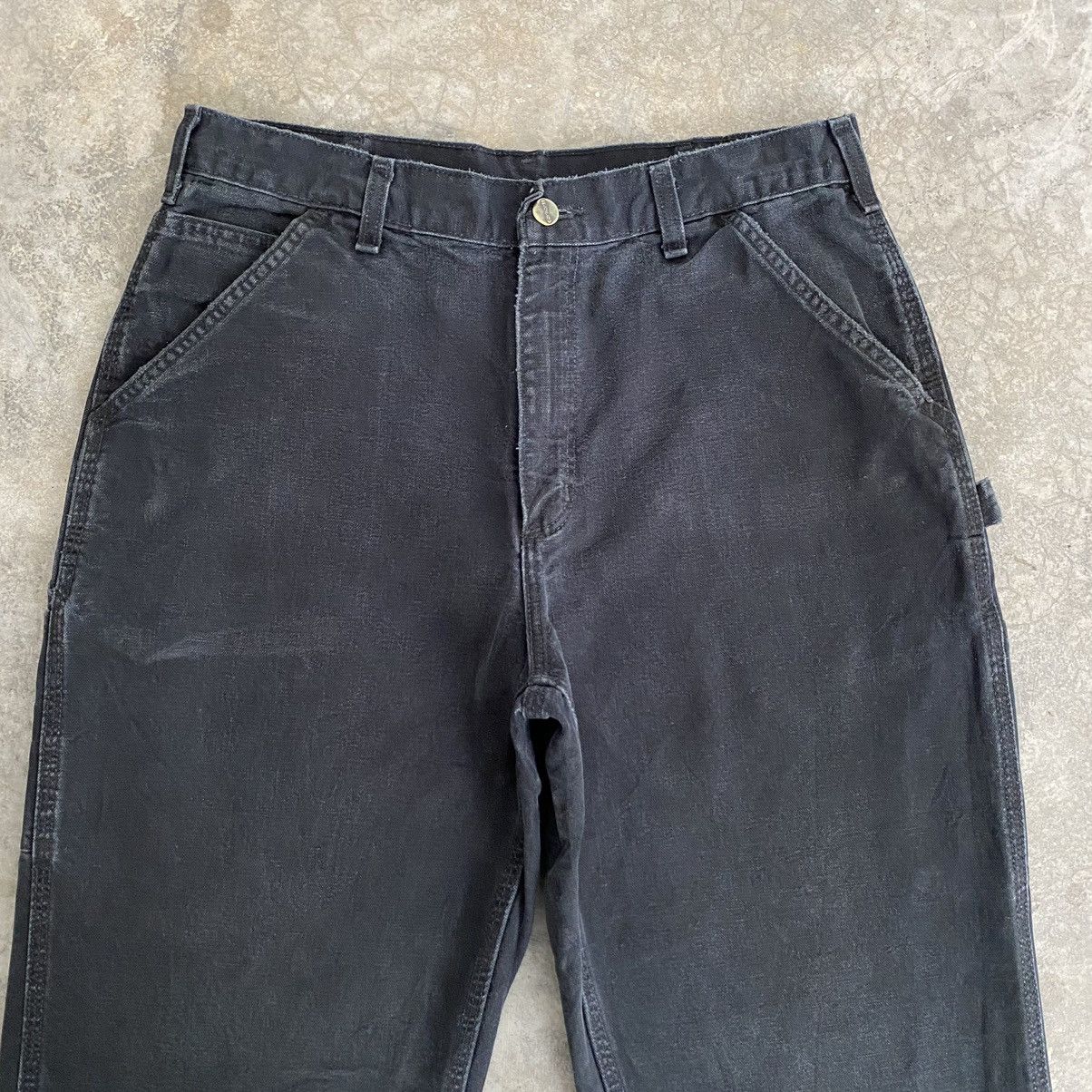 Carhartt Vintage Carhartt Faded Black Ripped Carpenter Work Pants Size US 32 / EU 48 - 9 Thumbnail